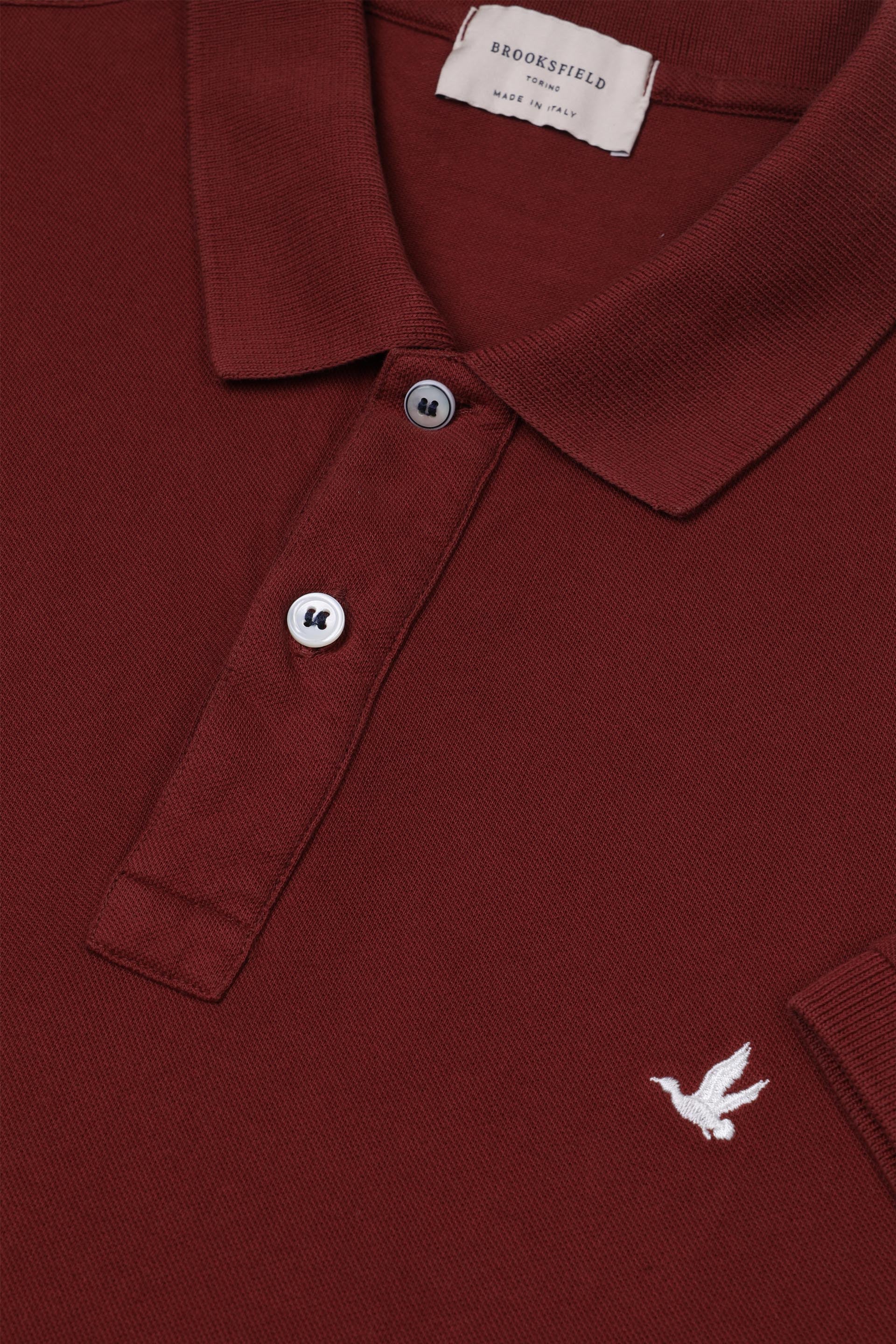 Polo in piquet di cotone con logo ricamato al cuore. Rosso - Tabasco