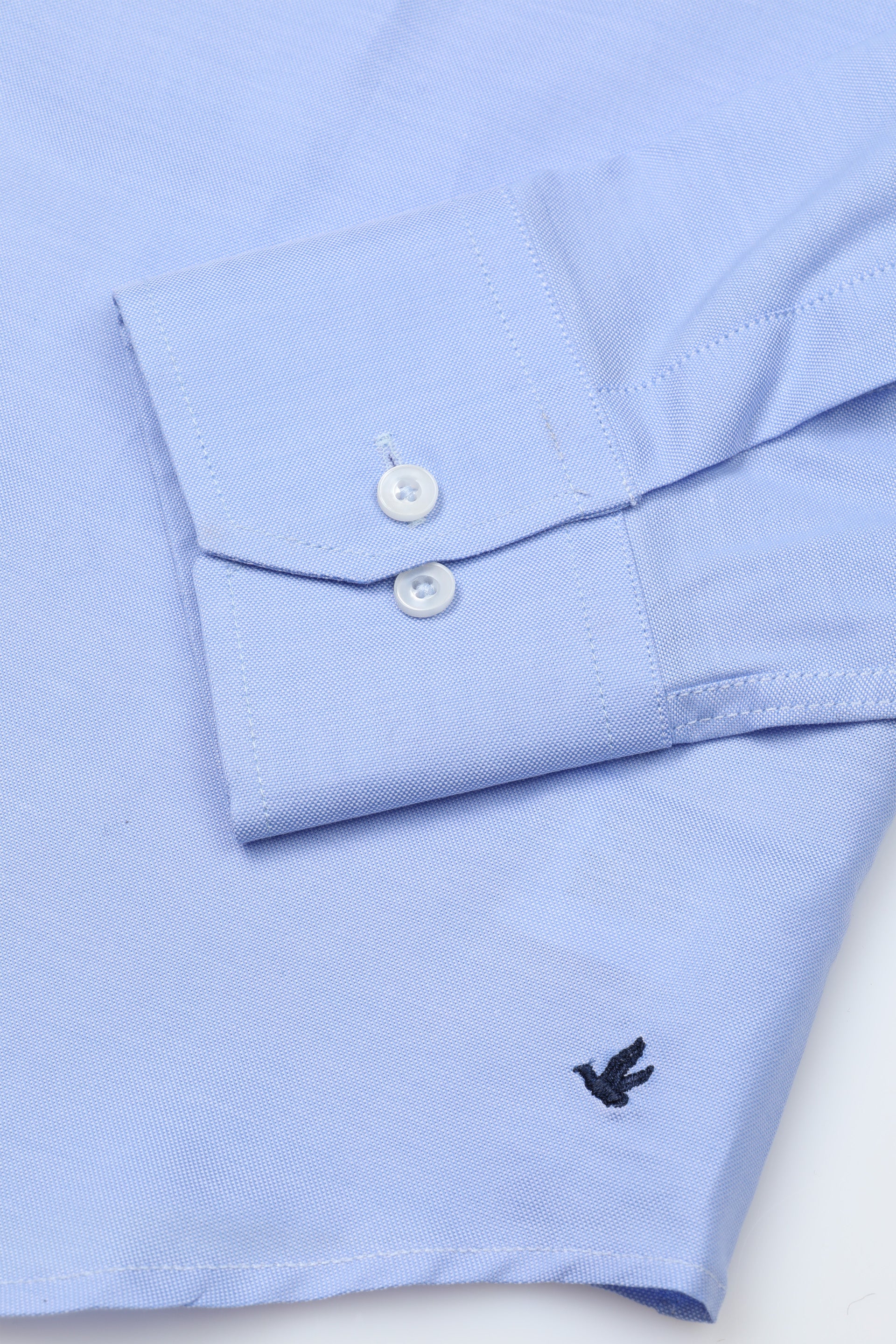 UOMO-CAMICIA (SLIM FIT) M/L FRENCH COLLAR CLASSICA CON PIPING TESSUTO COTONE PIN POINT - Cielo