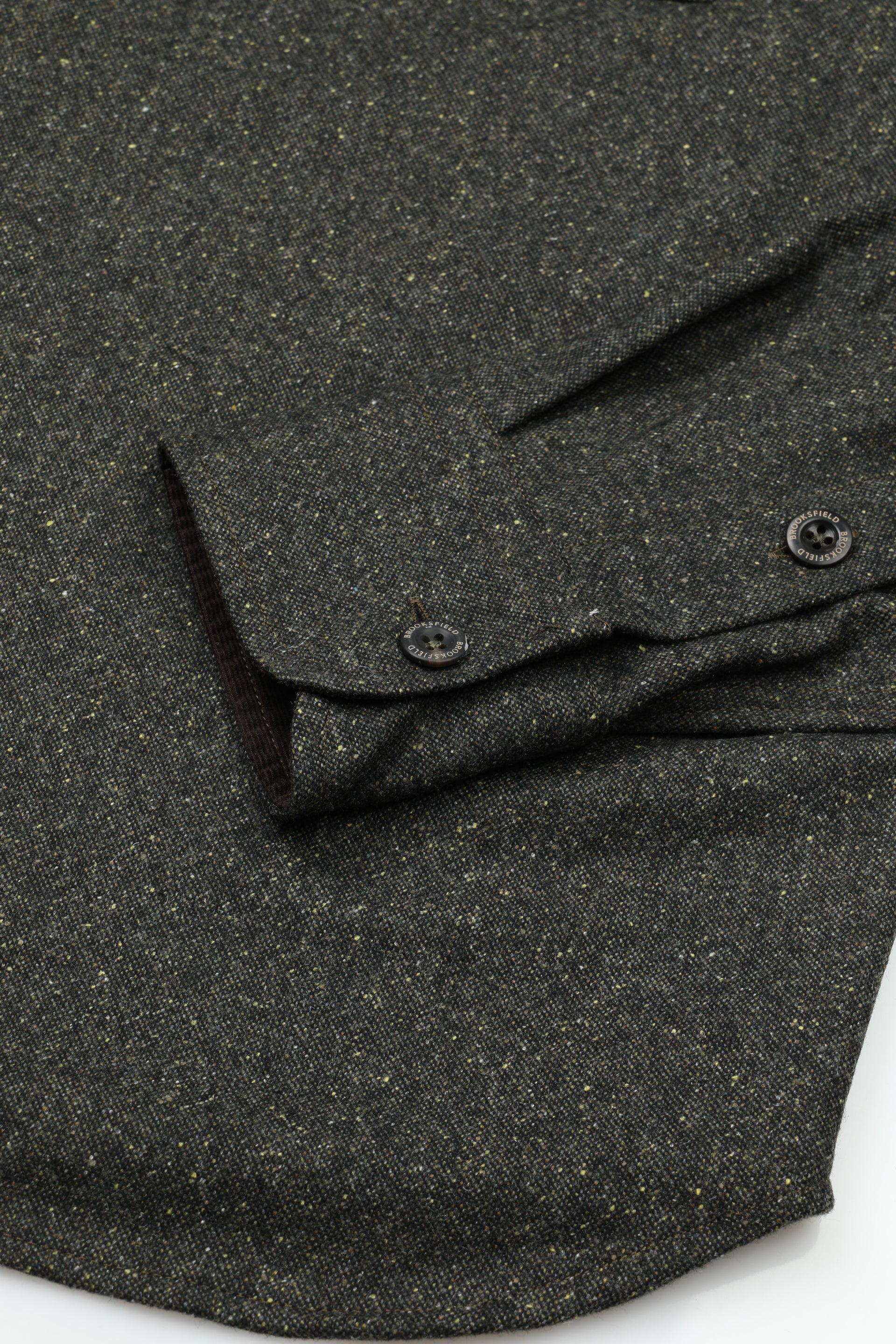 Camicia over con tasche al petto n misto lana stretch con dettagli in velluto a coste. Verde - Sottobosco