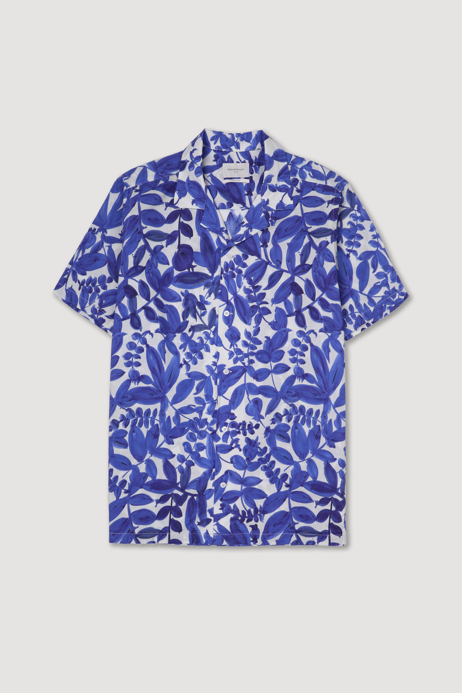 CAMICIA HAVANA, MANICA CORTA, , STANDARD FIT, CAMP COLLAR, POPLIN COTONE STAMPA PAISLEY, LAVATO - Maiolica/avorio