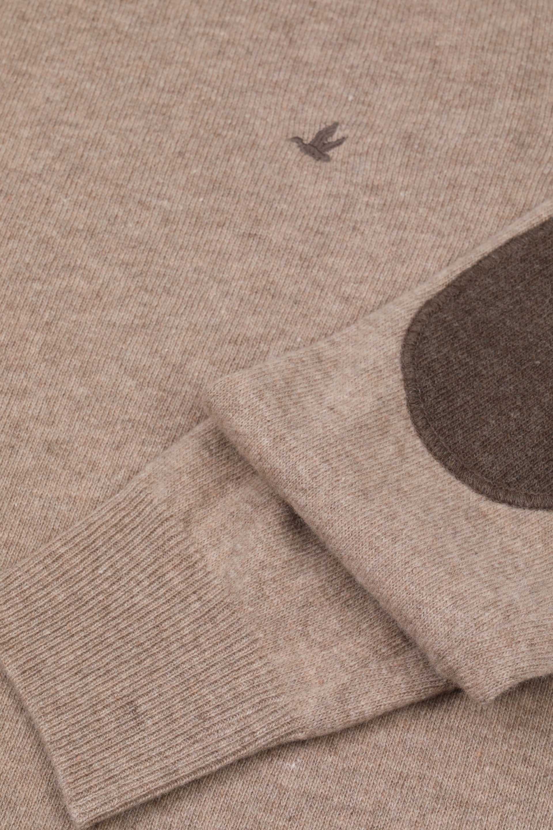 UOMO-GIROCOLLO RASATO, INTERNO COLLO E TOPPE IN CONTRASTO, LAMBSWOOL (FIN.12) - Avena