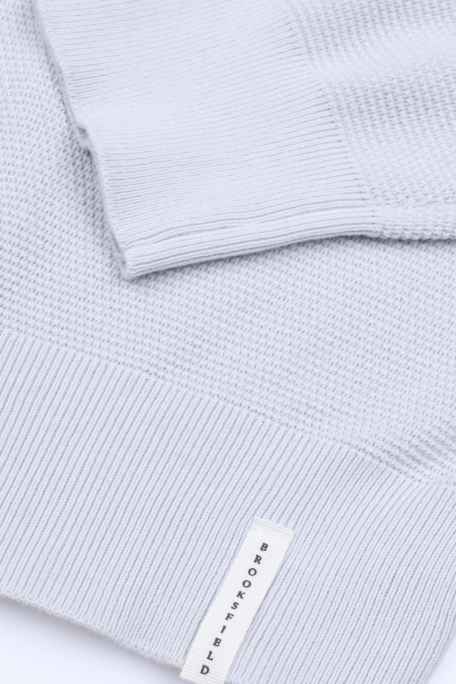 Maglia girocollo in cotone motivo grana di riso. Grigio - Vapore