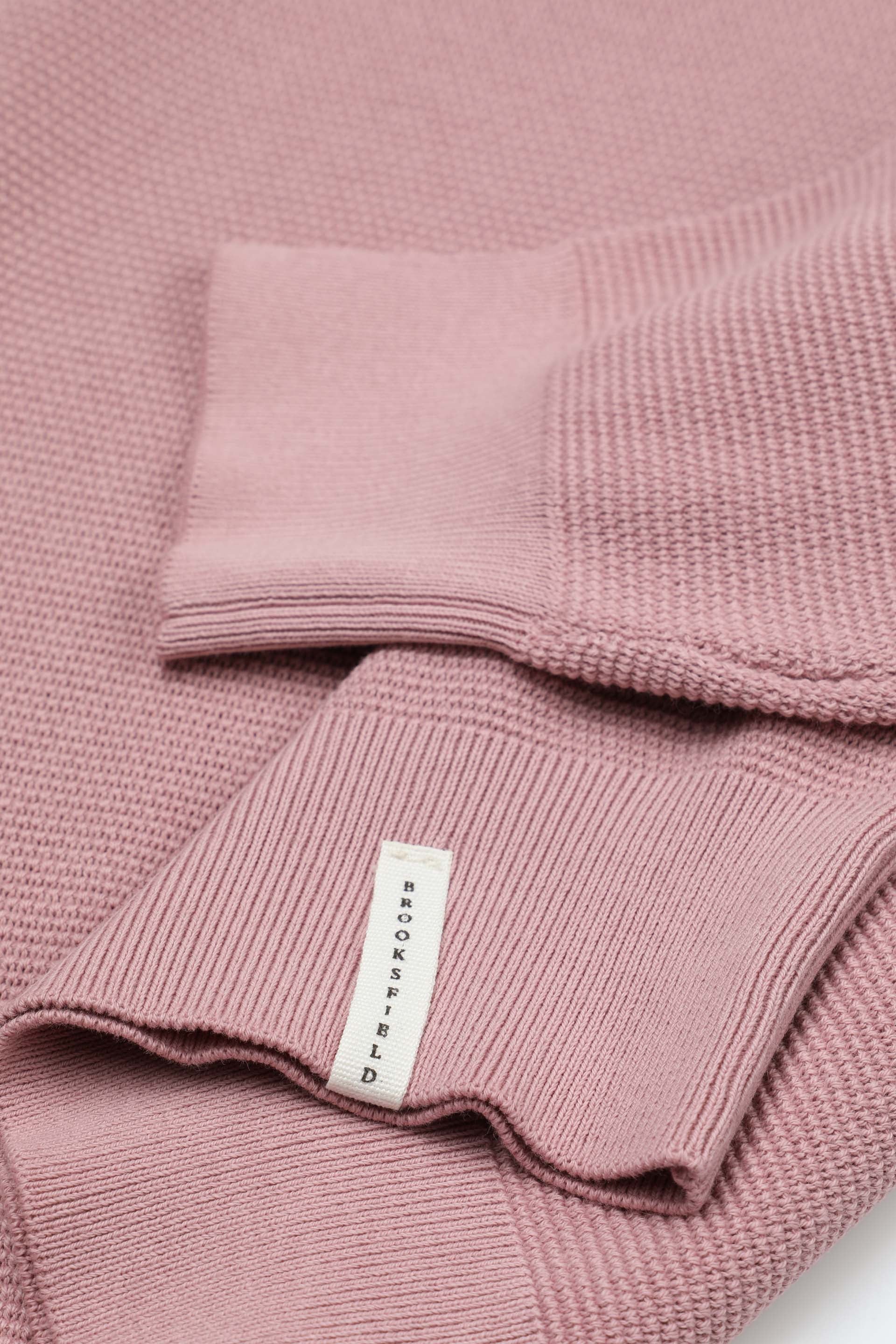 MAGLIA, GIROCOLLO, COTONE MINI MOTIVO, TINTO CAPO - Old rose