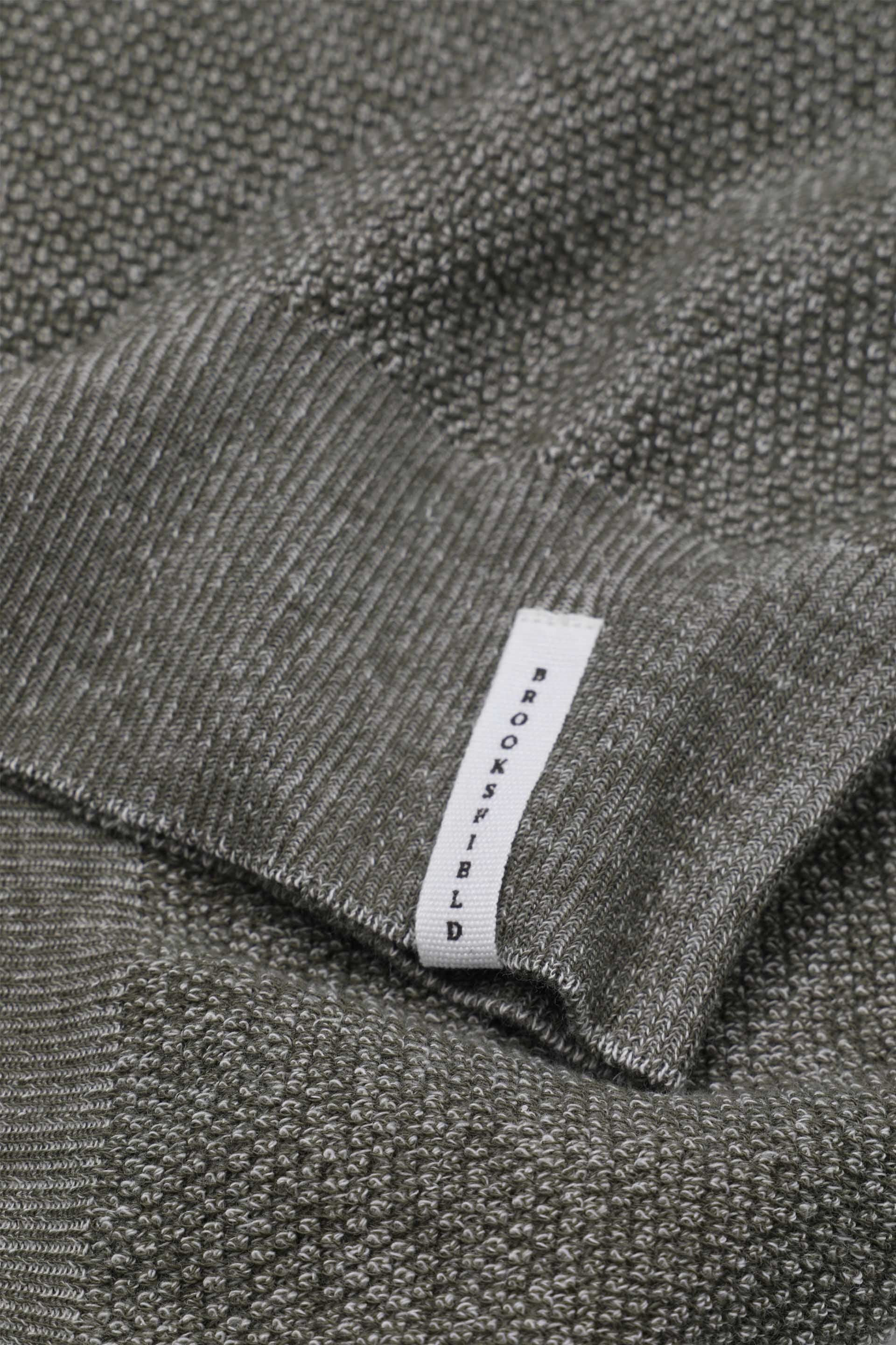 MAGLIA, GIROCOLLO, COTONE GRANA DI RISO VANISE - Dark green/milk