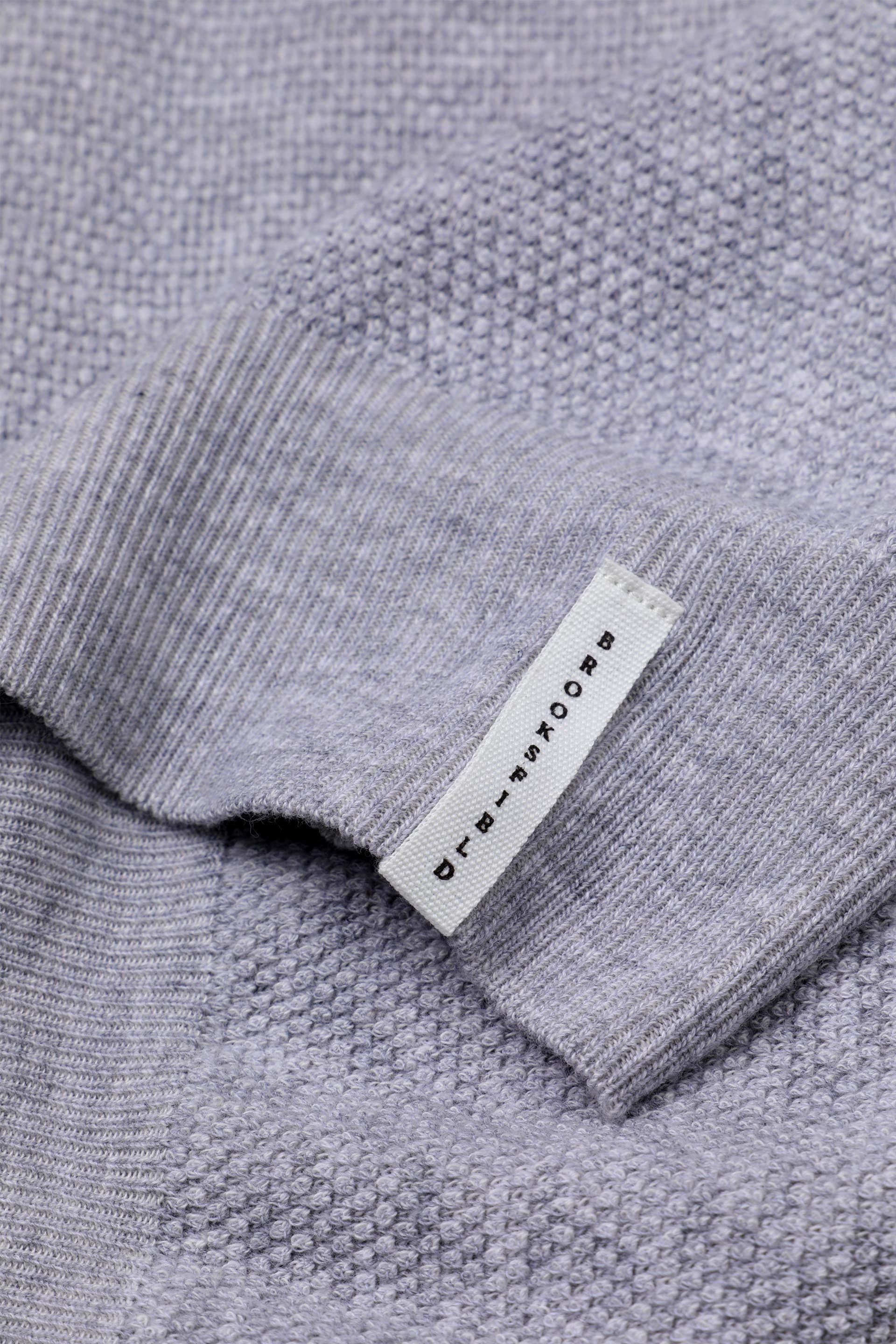 MAGLIA, GIROCOLLO, COTONE GRANA DI RISO VANISE - Grigio mel/panna