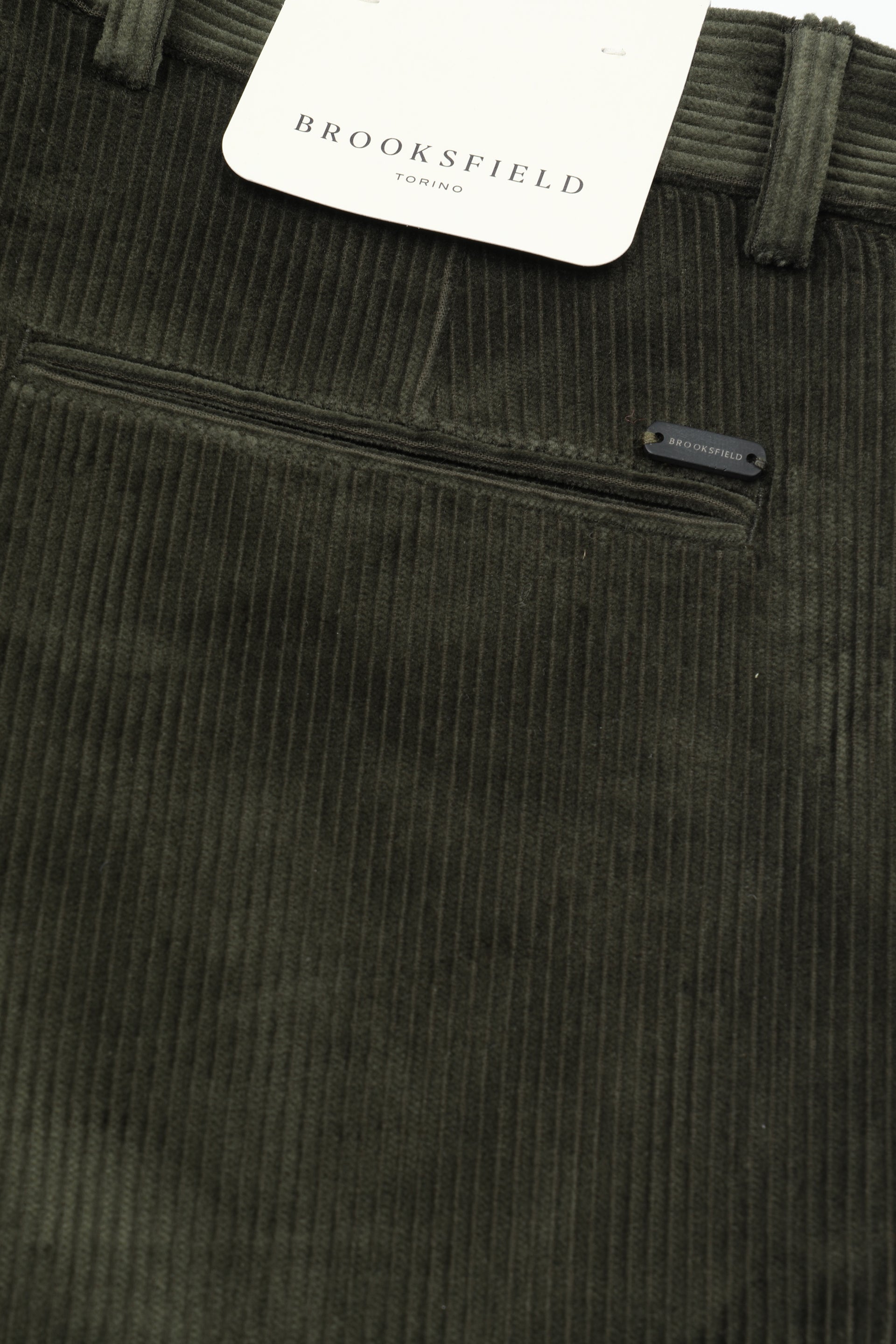 Pantalone chino James in velluto a coste di cotone stretch, slim fit. Verde - Loden