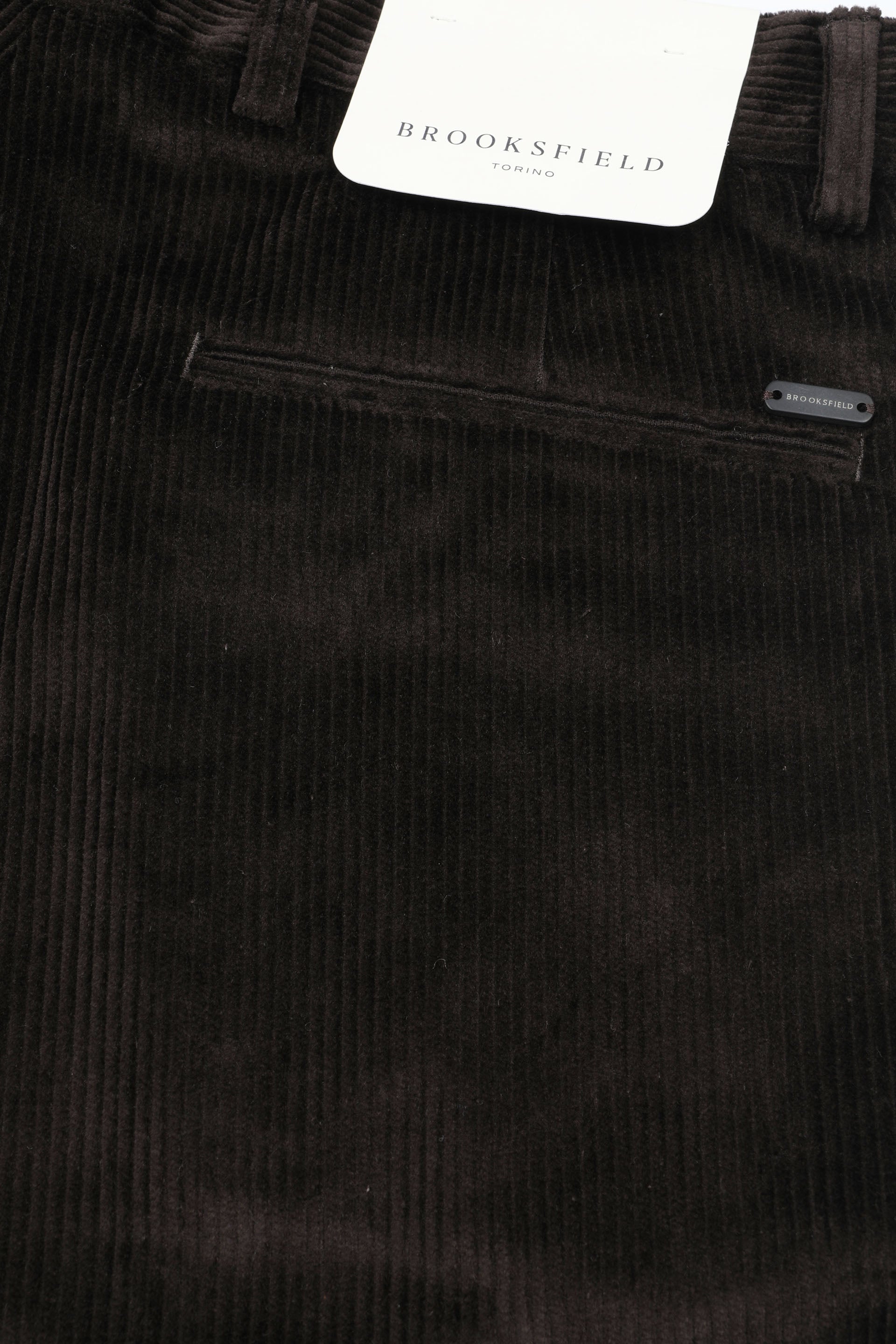 UOMO-PANTALONE CHINO SLIM VELLUTO COTONE STRETCH TINTO PEZZA - Ebano