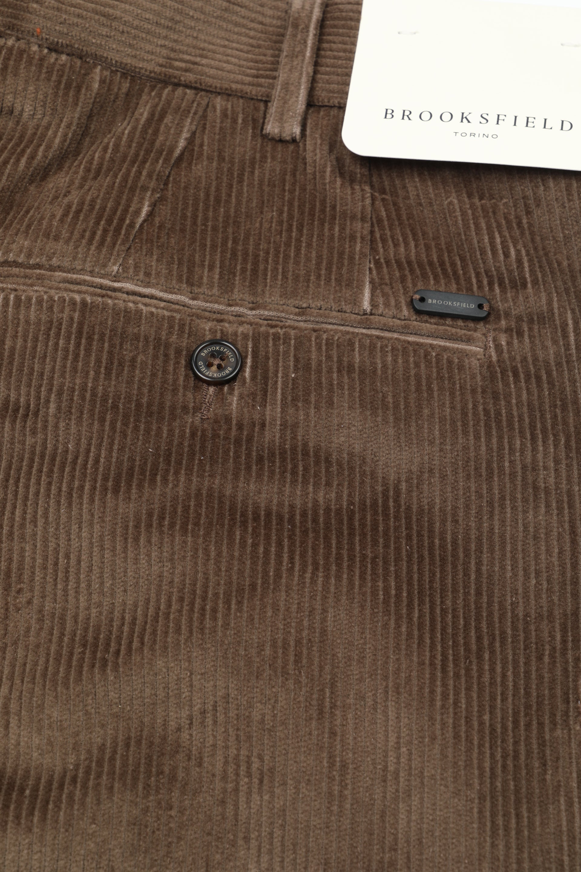 UOMO-PANTALONE CHINO CON PINCES VELLUTO COTONE STRETCH TINTO PEZZA - Fungo
