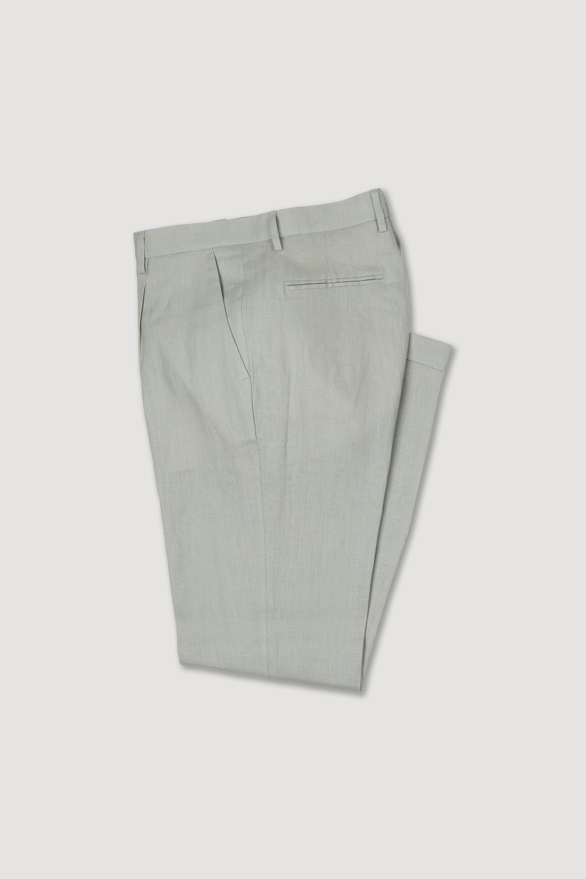 PANTALONE, TAILORED PLEATED, LINO UNITO - Cedrus
