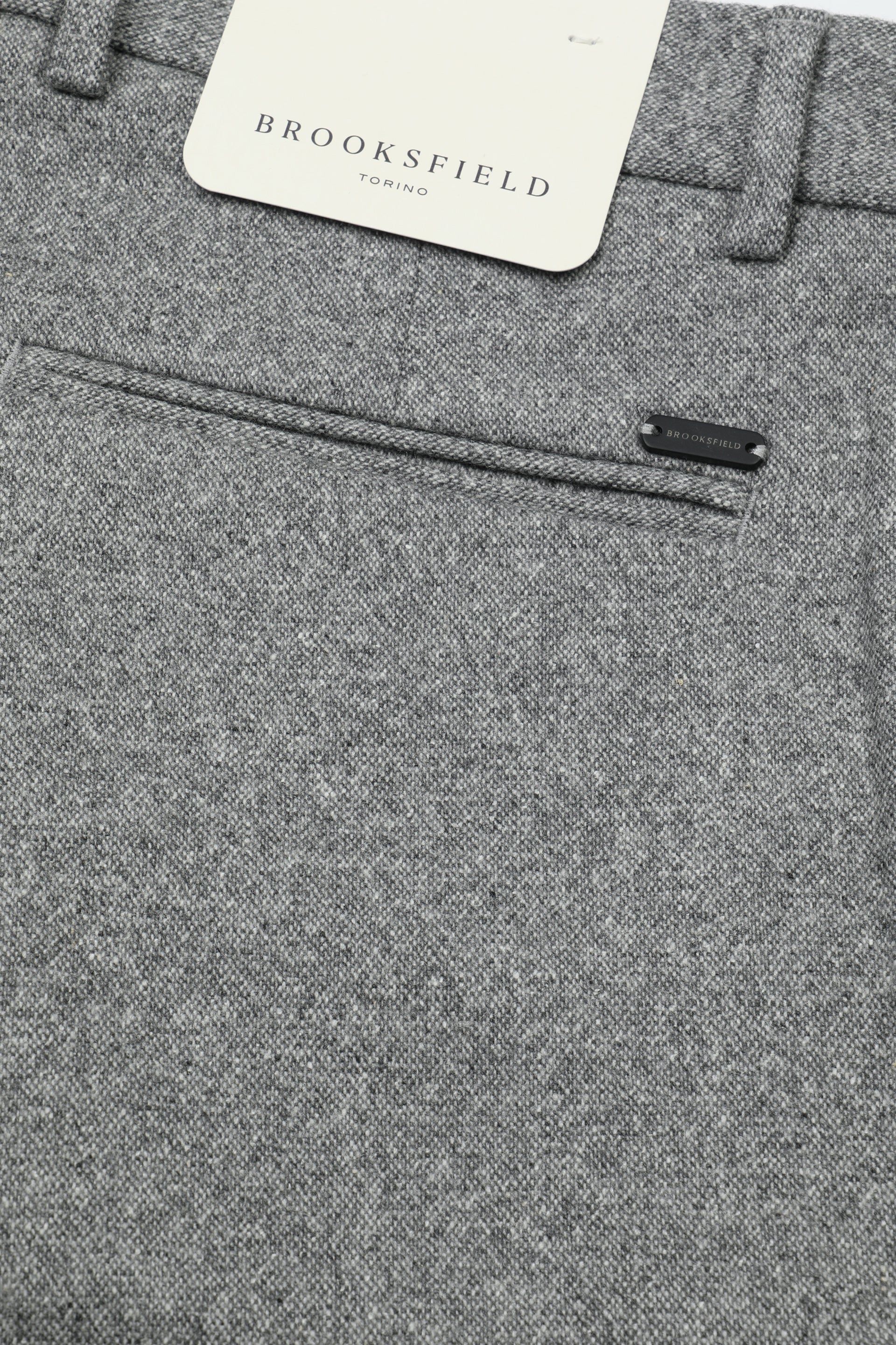 UOMO-PANTALONE CHINO SLIM TESSUTO MISTO LANA /SETA STRETCH MICRO FANTASIA - Grigio