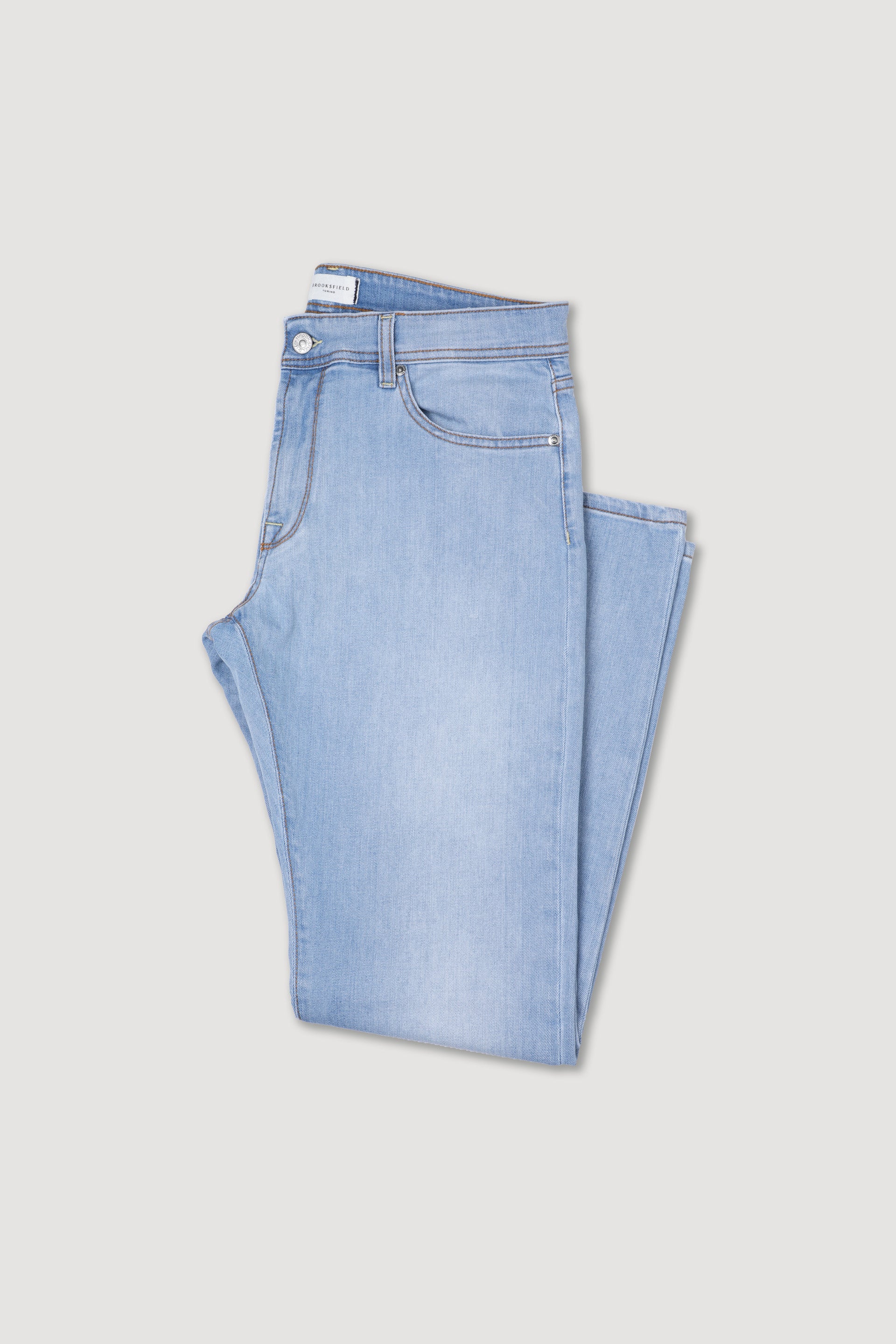 Original pockets jeans in stretch cotton denim, stone Light