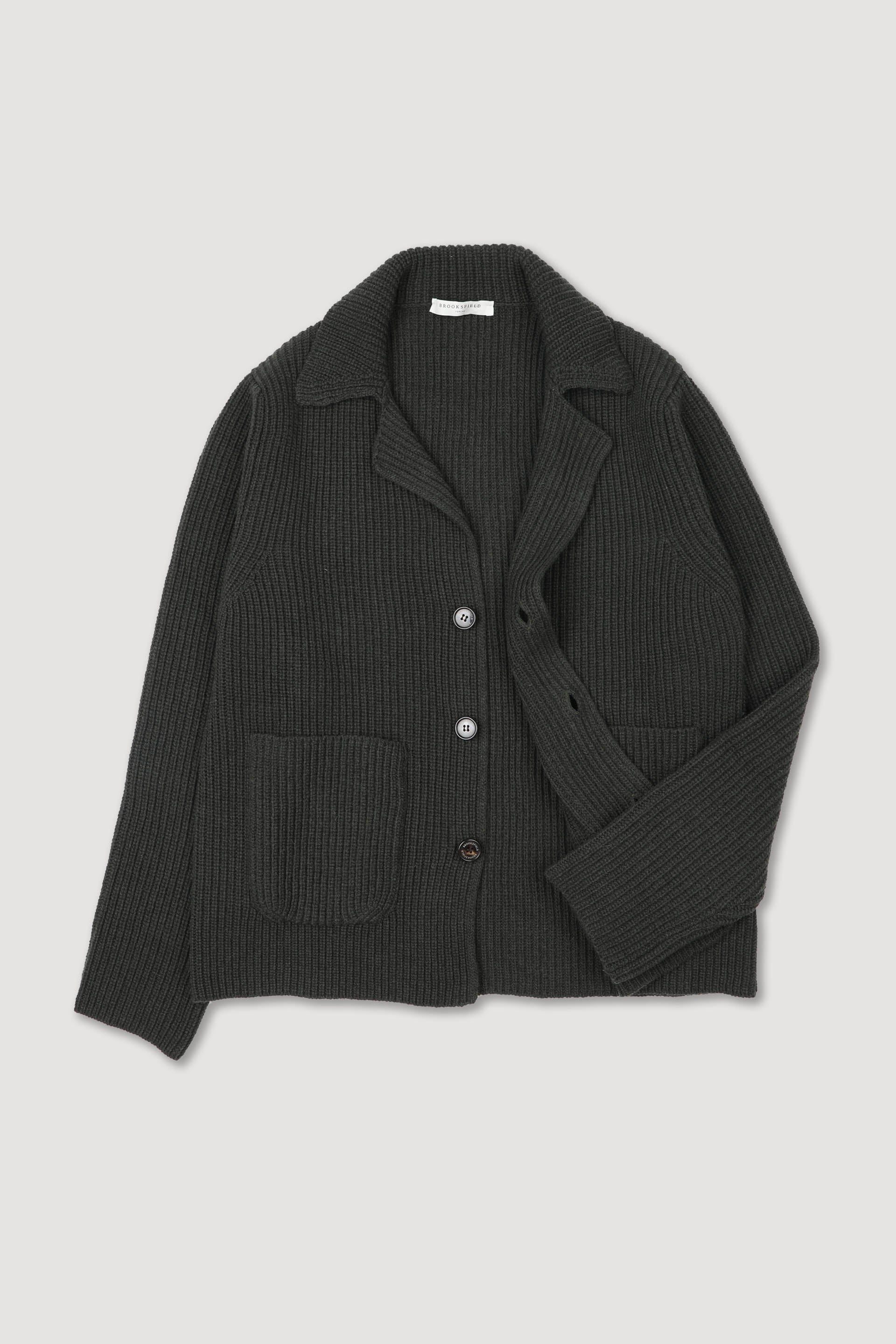 Blazer realizzato in mezza maglia inglese in misto lana. Verde - Loden