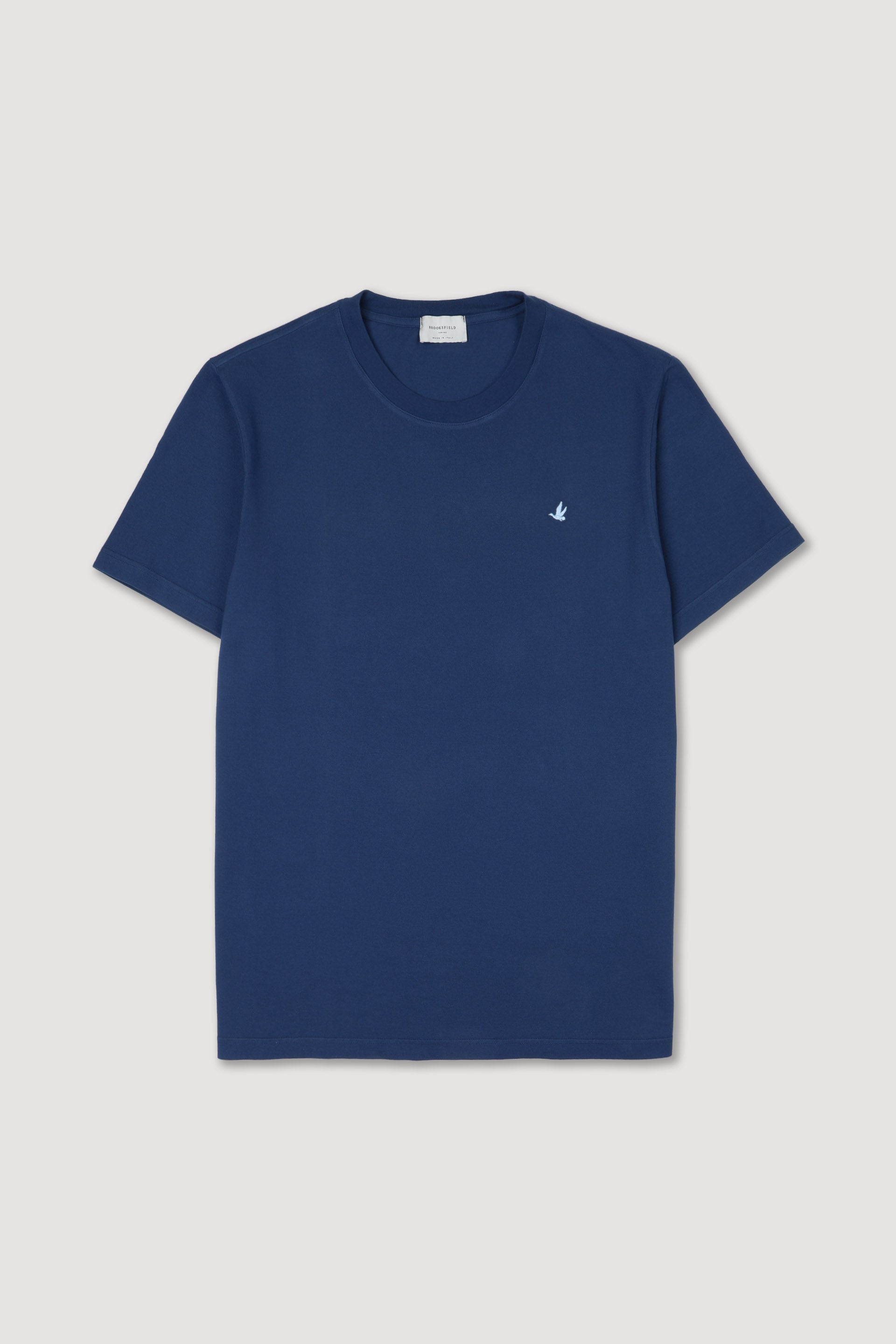 T-shirt in piquet di cotone con logo. Blu - Denim