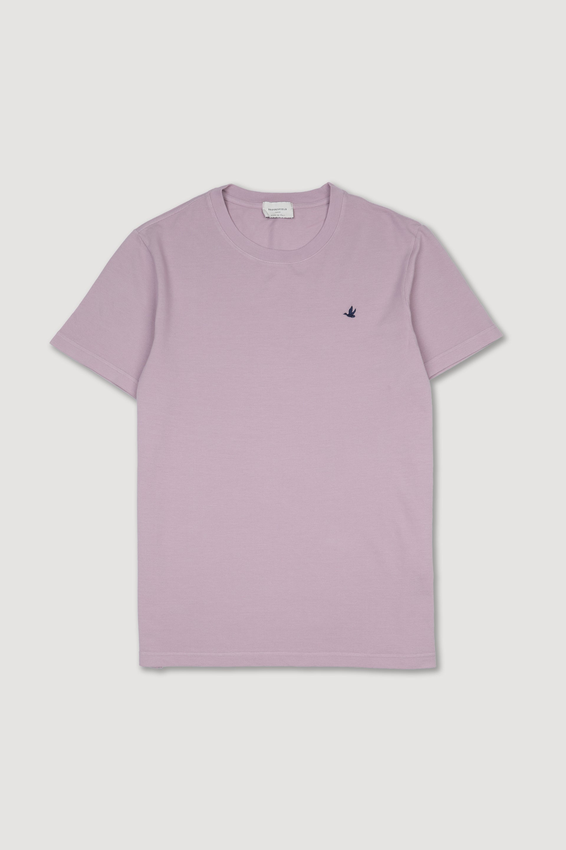 T-shirt in piquet di cotone con logo. Rosa - Campanula