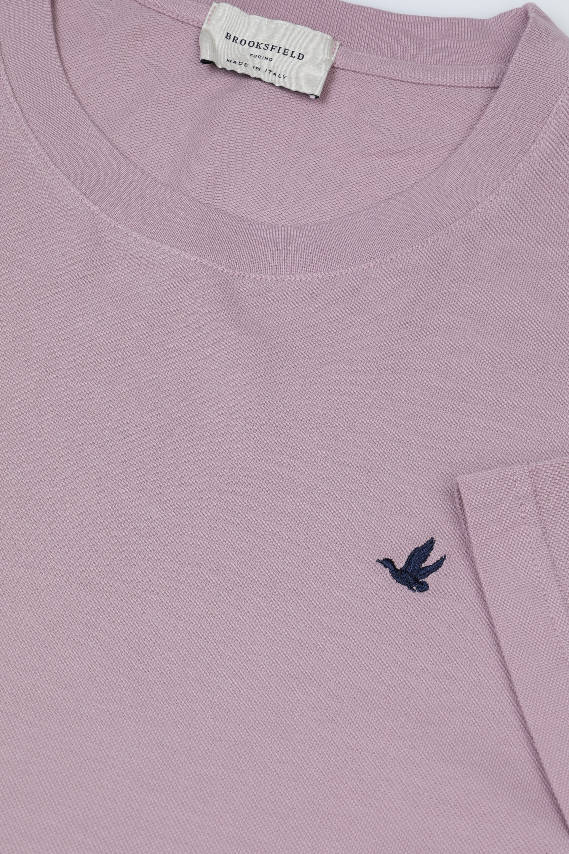T-shirt in piquet di cotone con logo. Rosa - Campanula