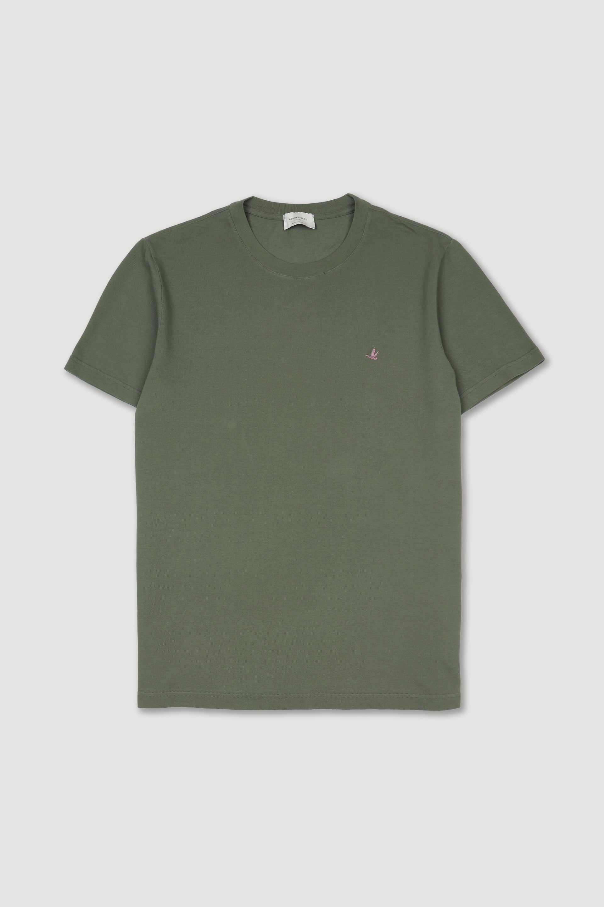 T-shirt in piquet di cotone con logo. Verde - Alligator
