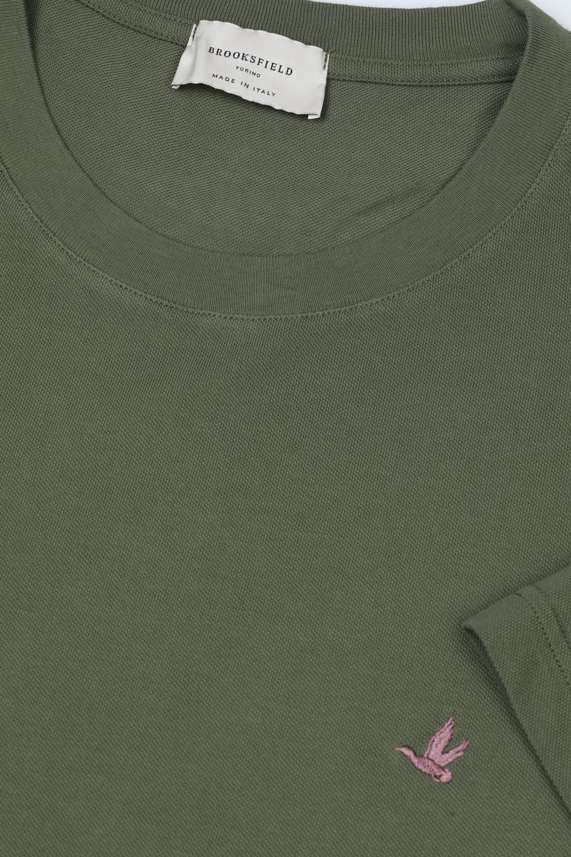 T-shirt in piquet di cotone con logo. Verde - Alligator