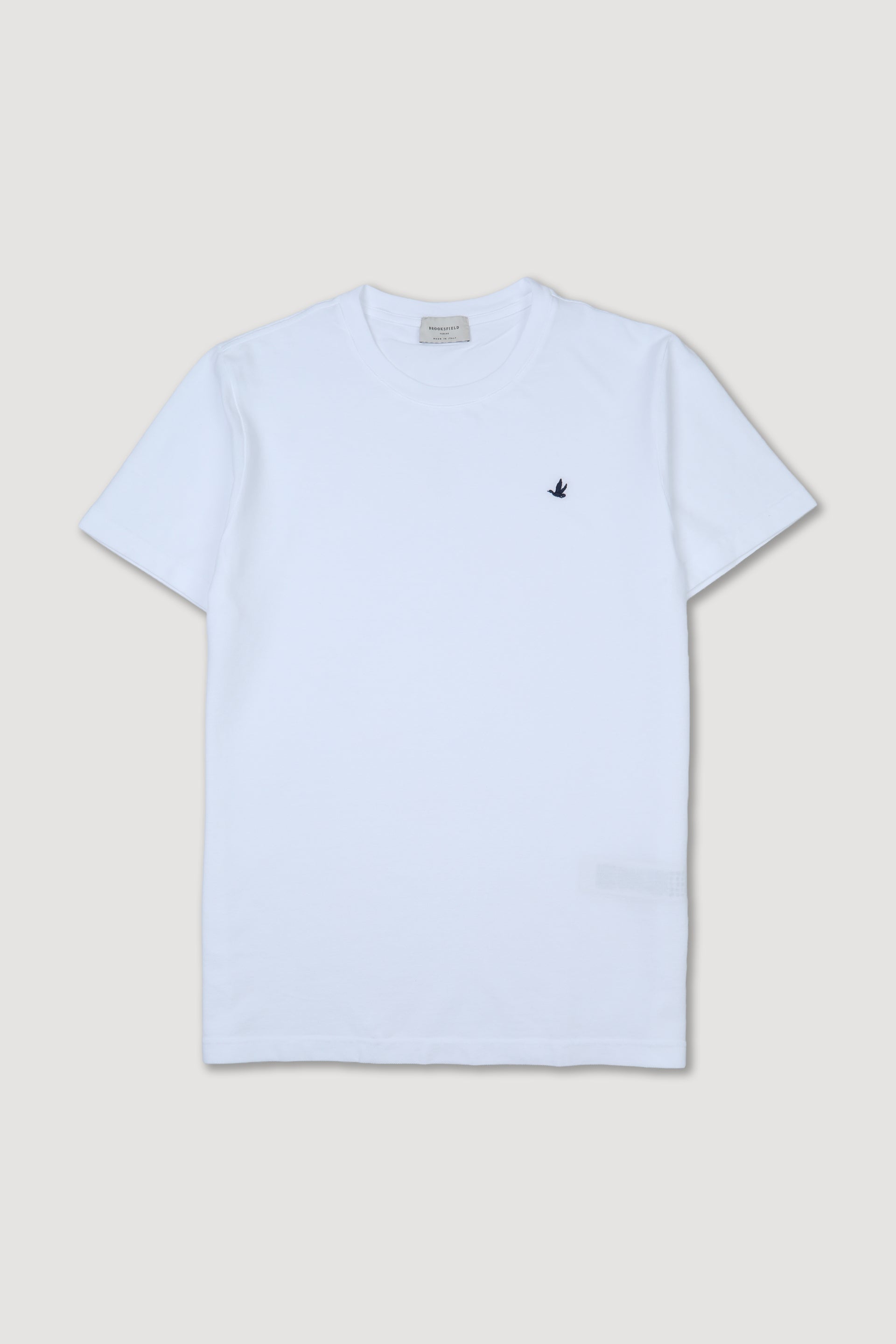 T-shirt in piquet di cotone con logo. Bianco - White