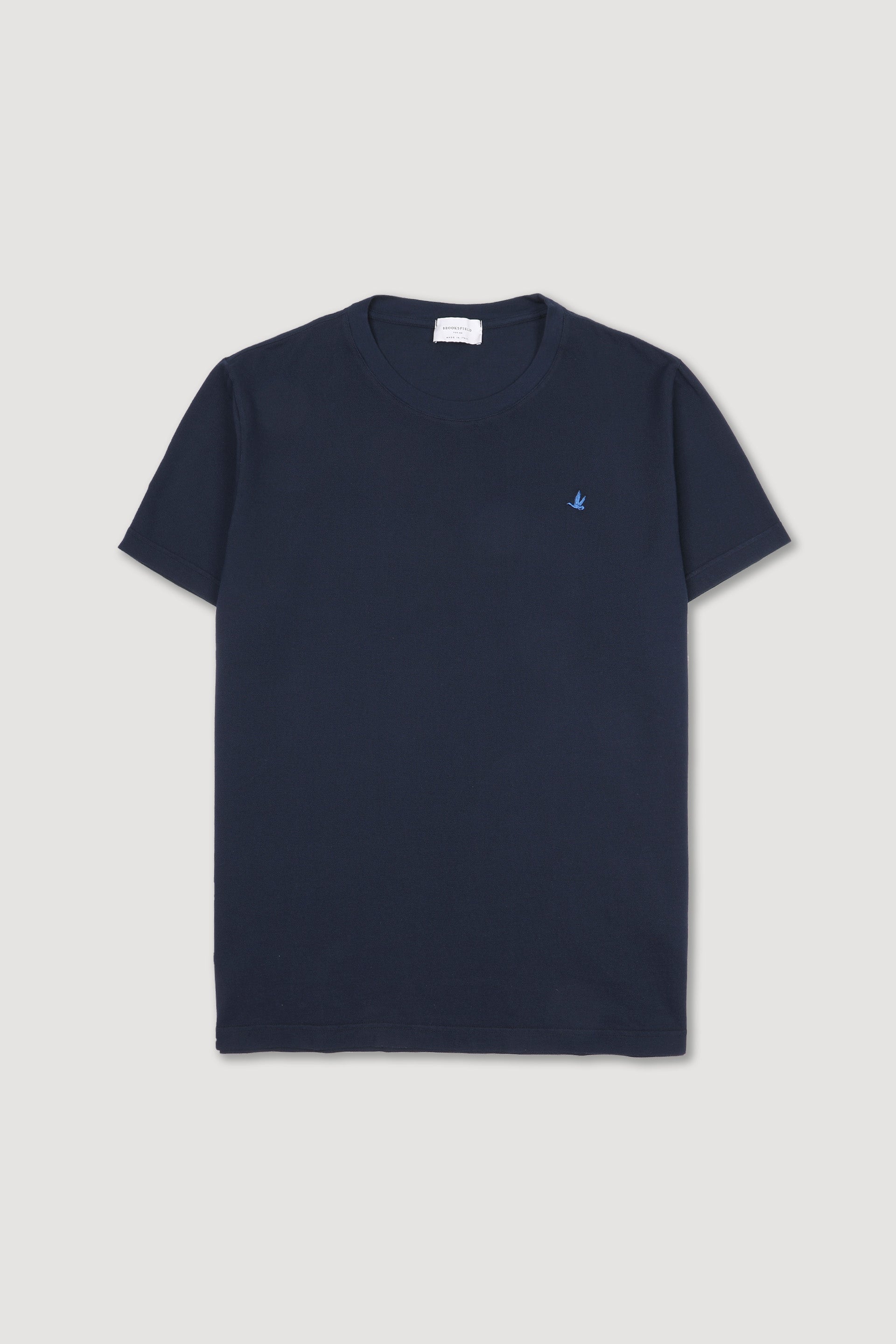 T-shirt in piquet di cotone con logo. Blu - Navy