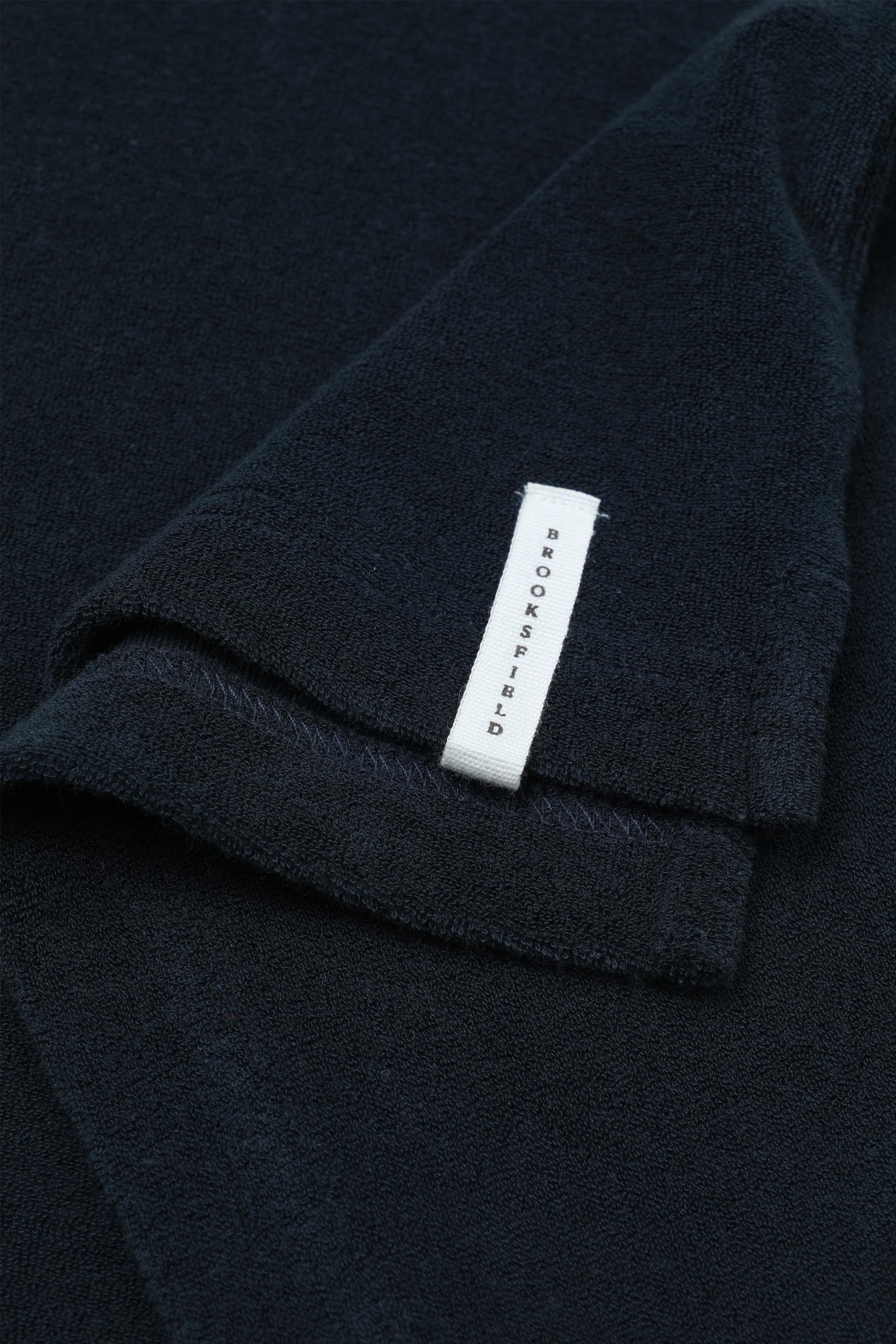 T-shirt in spugna di cotone con taschino. Blu - Navy