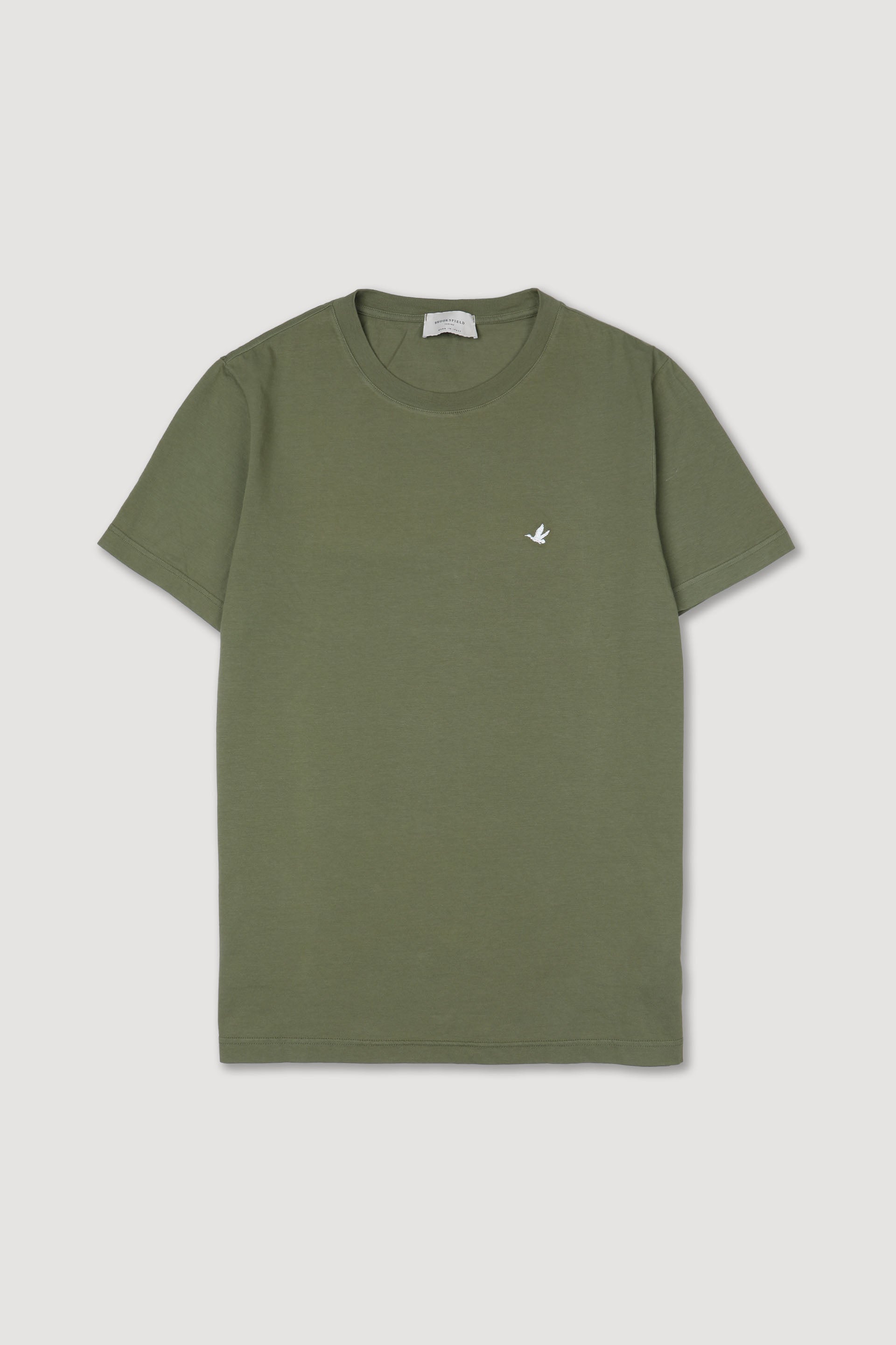 T-shirt in jersey di cotone, logo ricamato al cuore. Verde - Cipresso