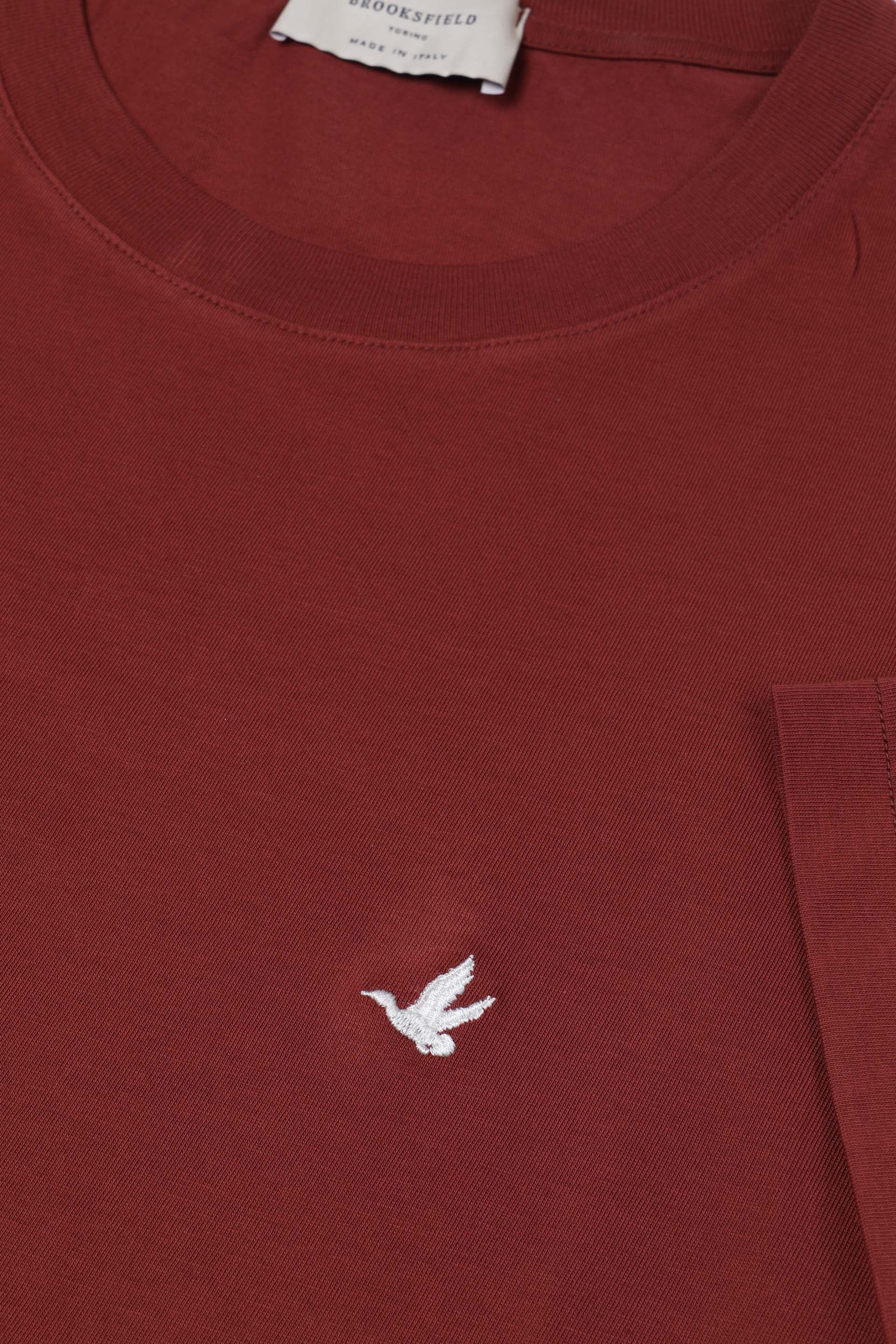 T-shirt in jersey di cotone, logo ricamato al cuore. Rosso - Tabasco