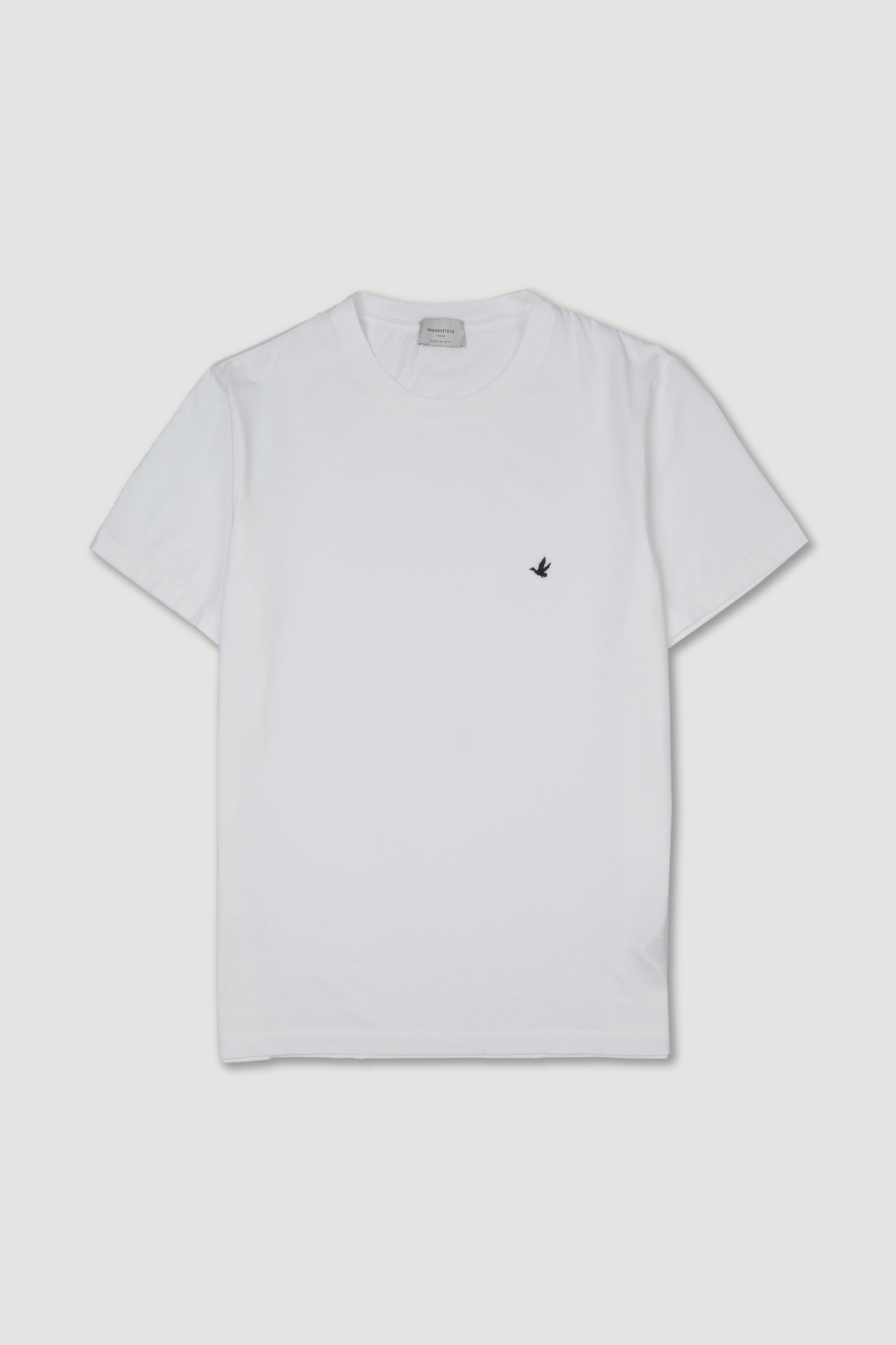 T-shirt in jersey di cotone, logo ricamato al cuore. - Off white