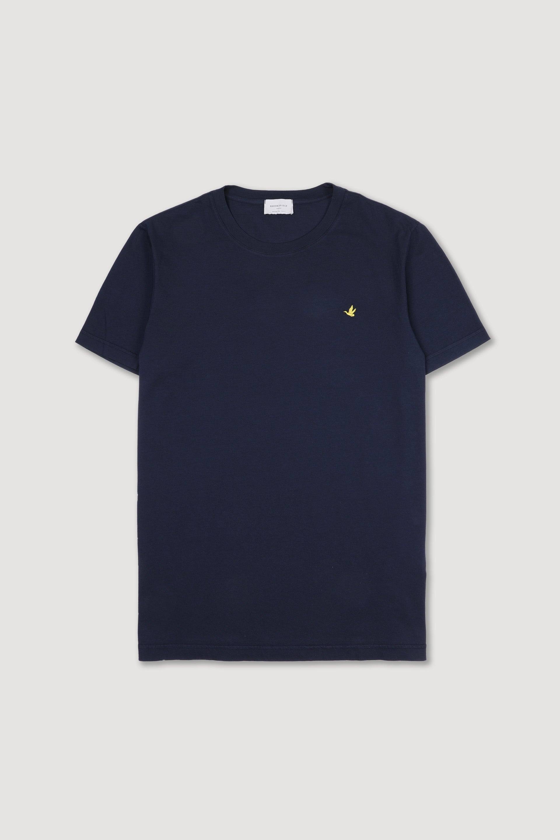 T-shirt in jersey di cotone, logo ricamato al cuore - Navy