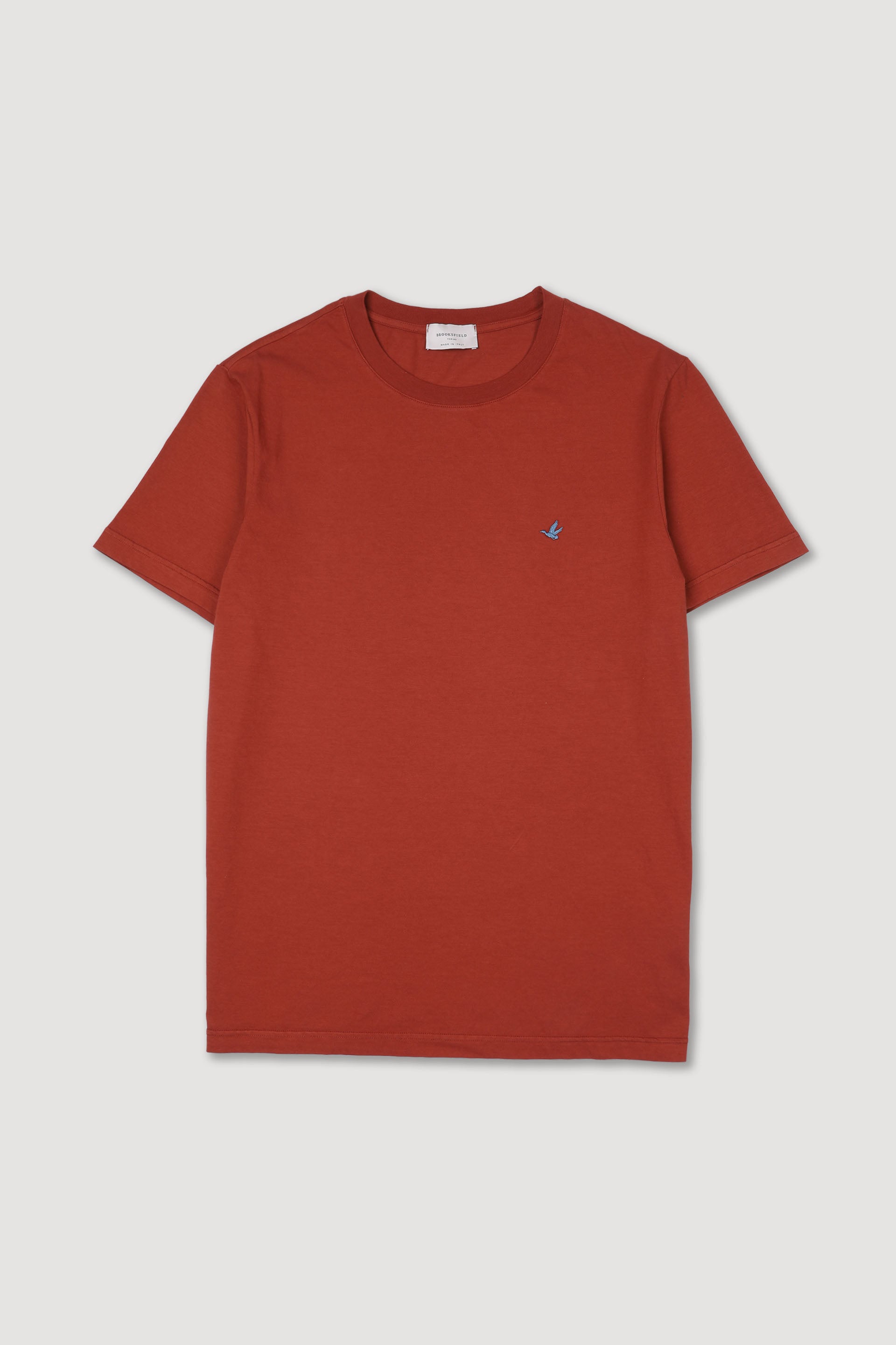 T-shirt in jersey di cotone, logo ricamato al cuore. Arancione - Chili