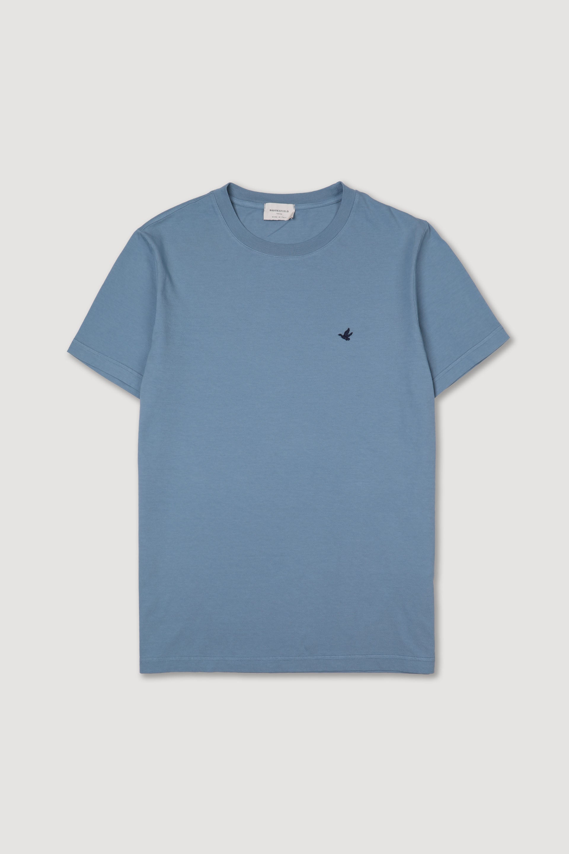 T-shirt in jersey di cotone, logo ricamato al cuore. Azzurro - Igloo