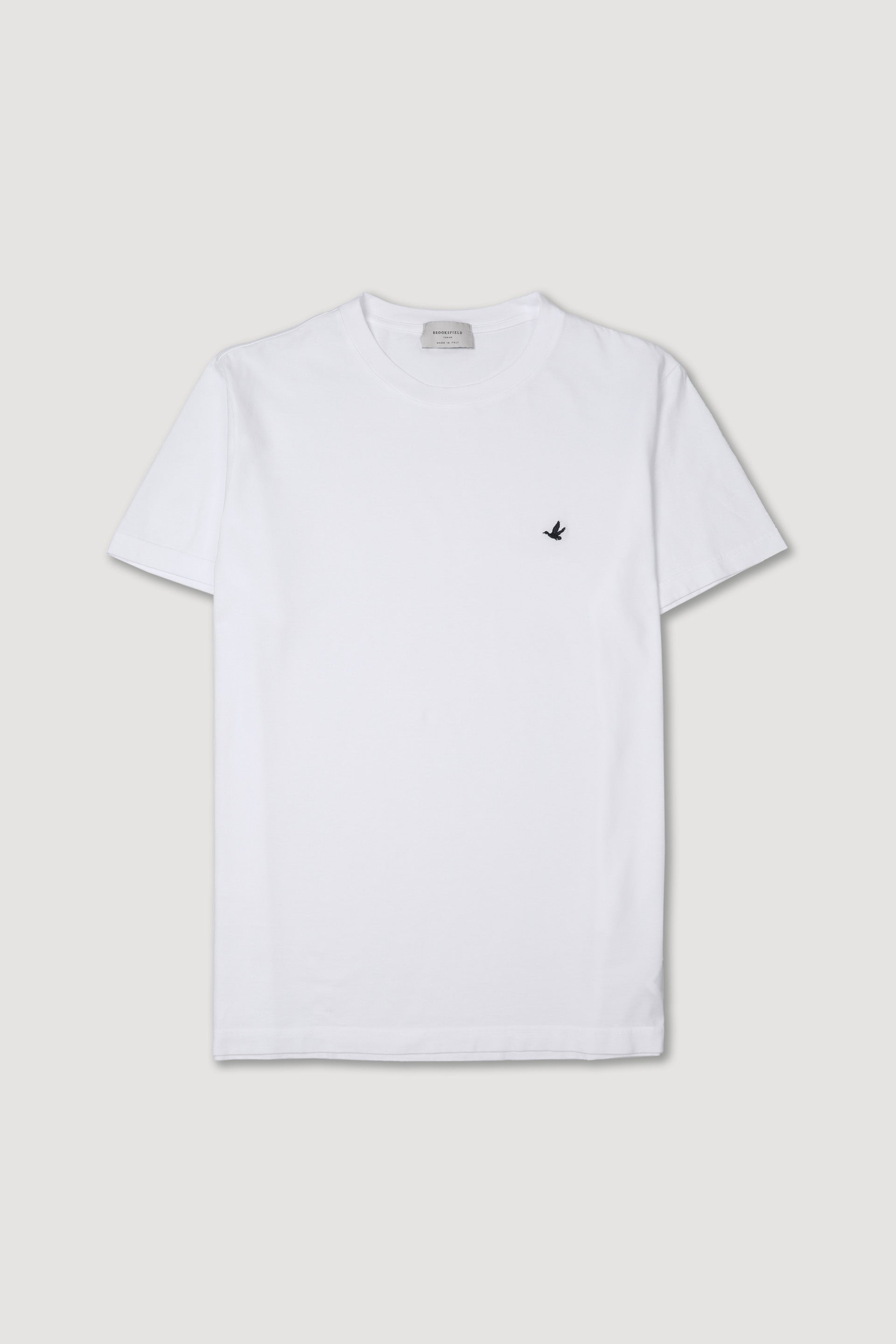 T-shirt in jersey di cotone, logo ricamato al cuore. - White