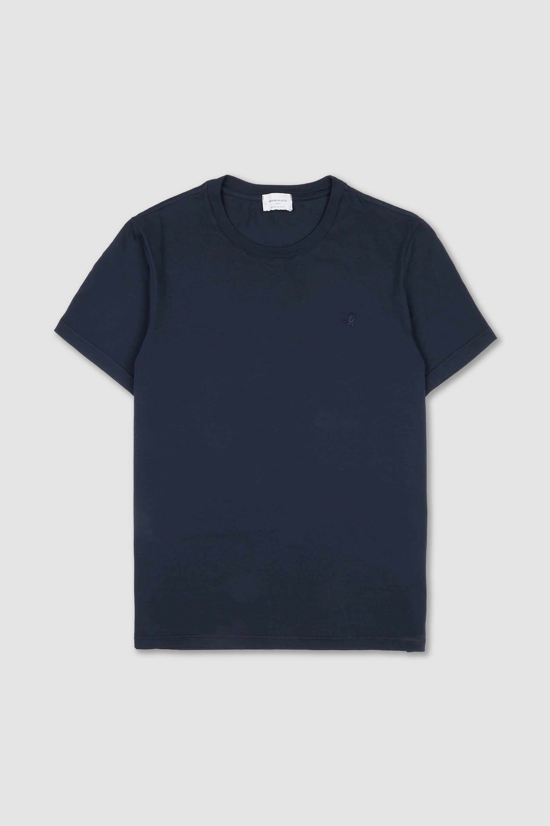T-shirt in jersey di cotone, logo ricamato al cuore. Blu - Navy