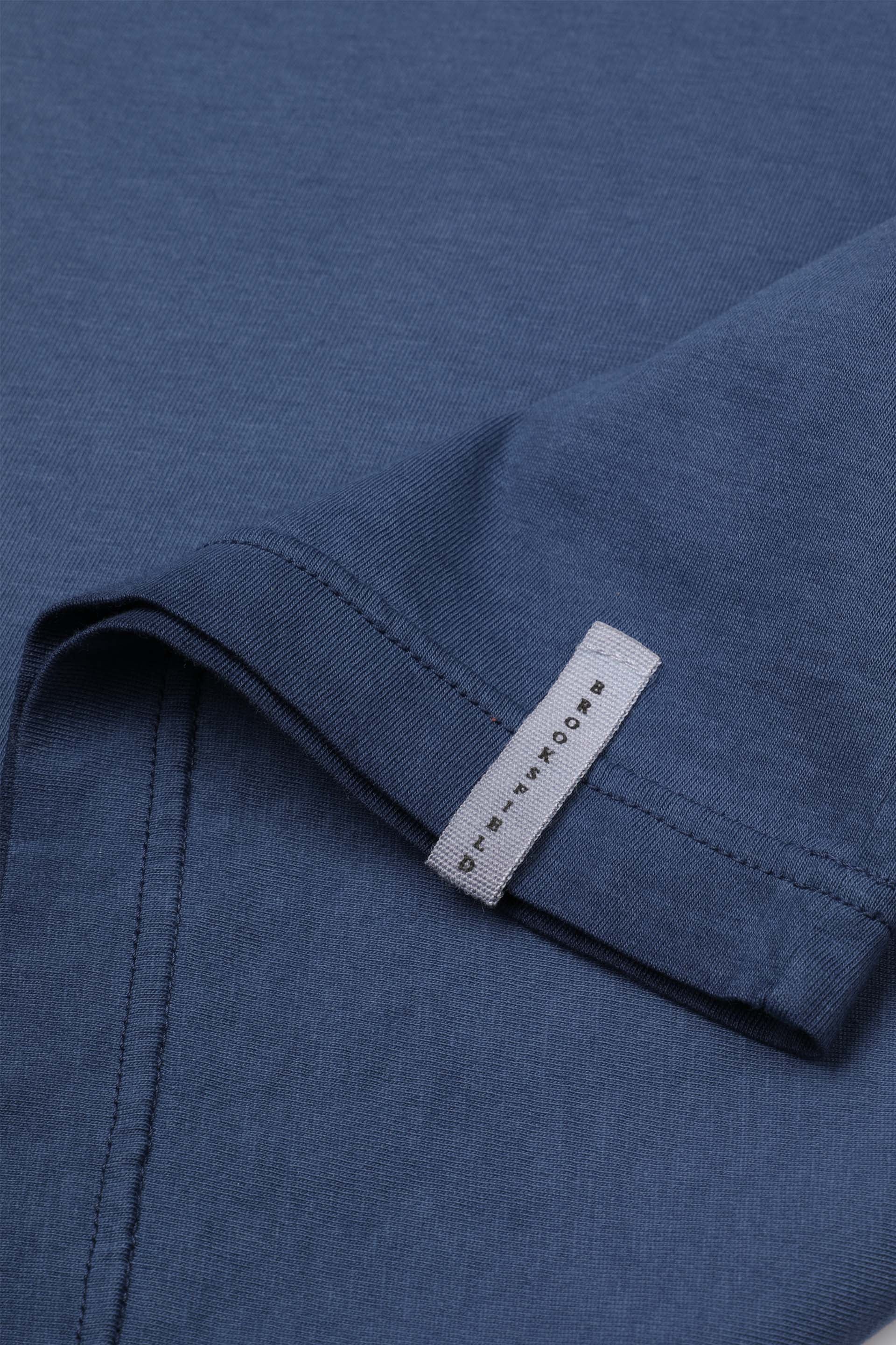 T-shirt in jersey di cotone con taschino - Blue