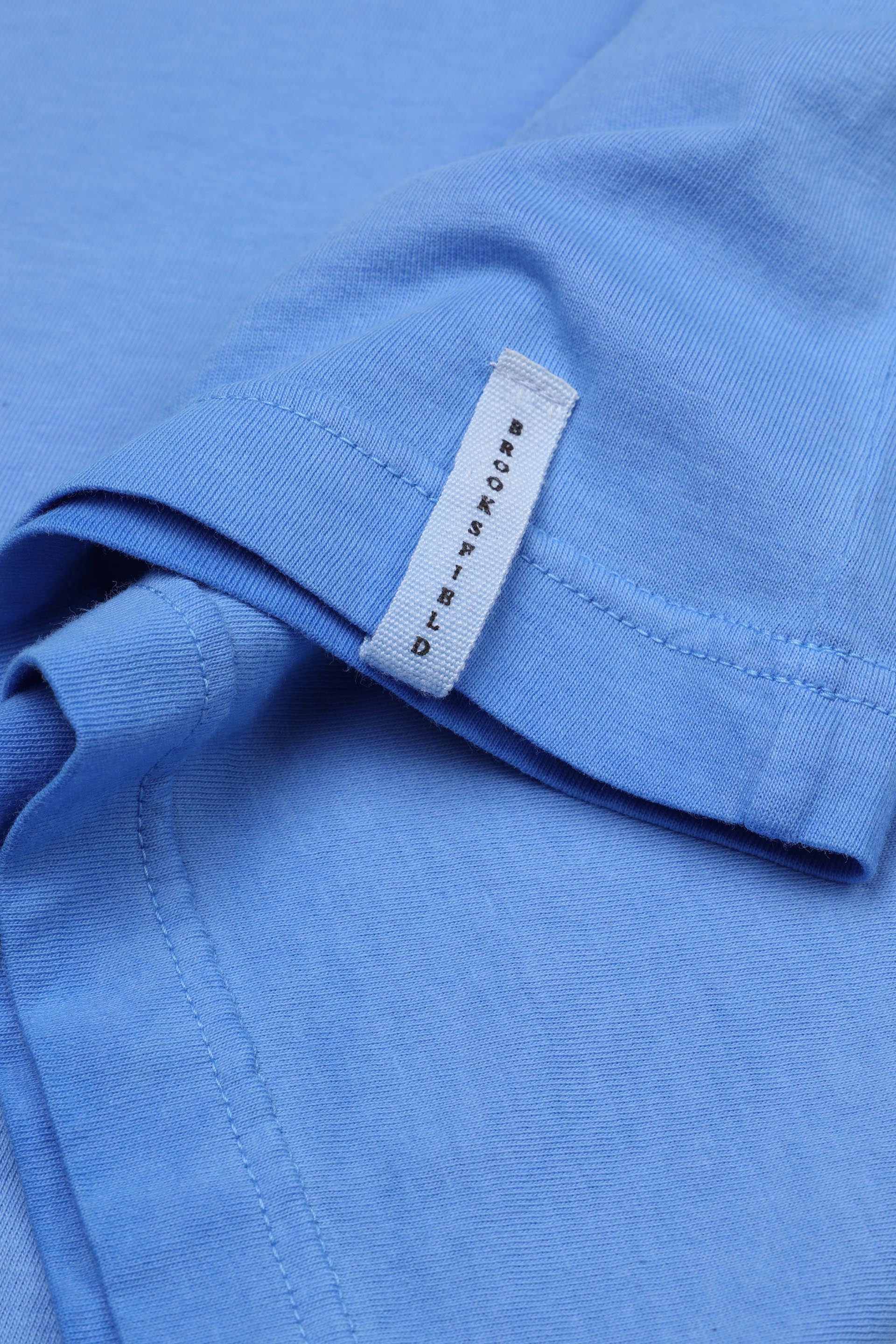 T-shirt in jersey di cotone con taschino. Azzurro - Ultramarine