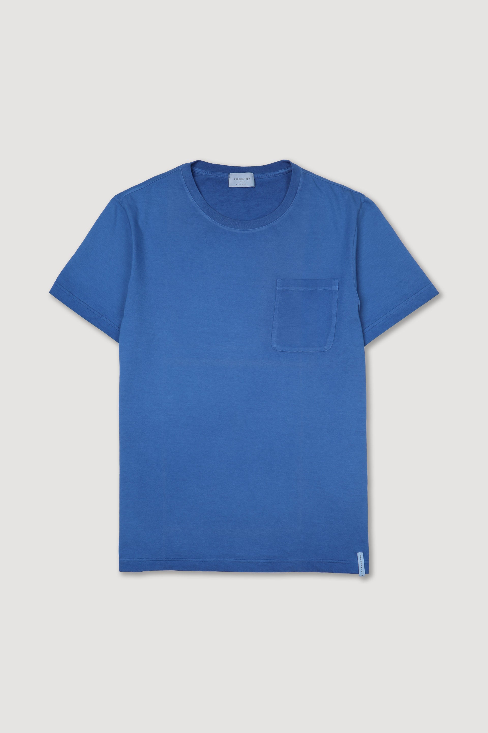 T-shirt in jersey di cotone con taschino. - Azulejo