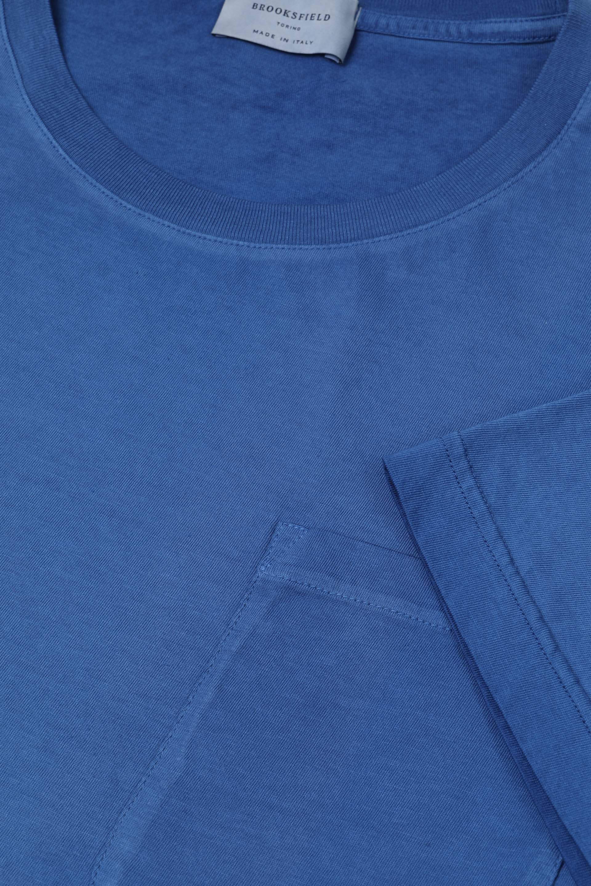 T-shirt in jersey di cotone con taschino. - Azulejo
