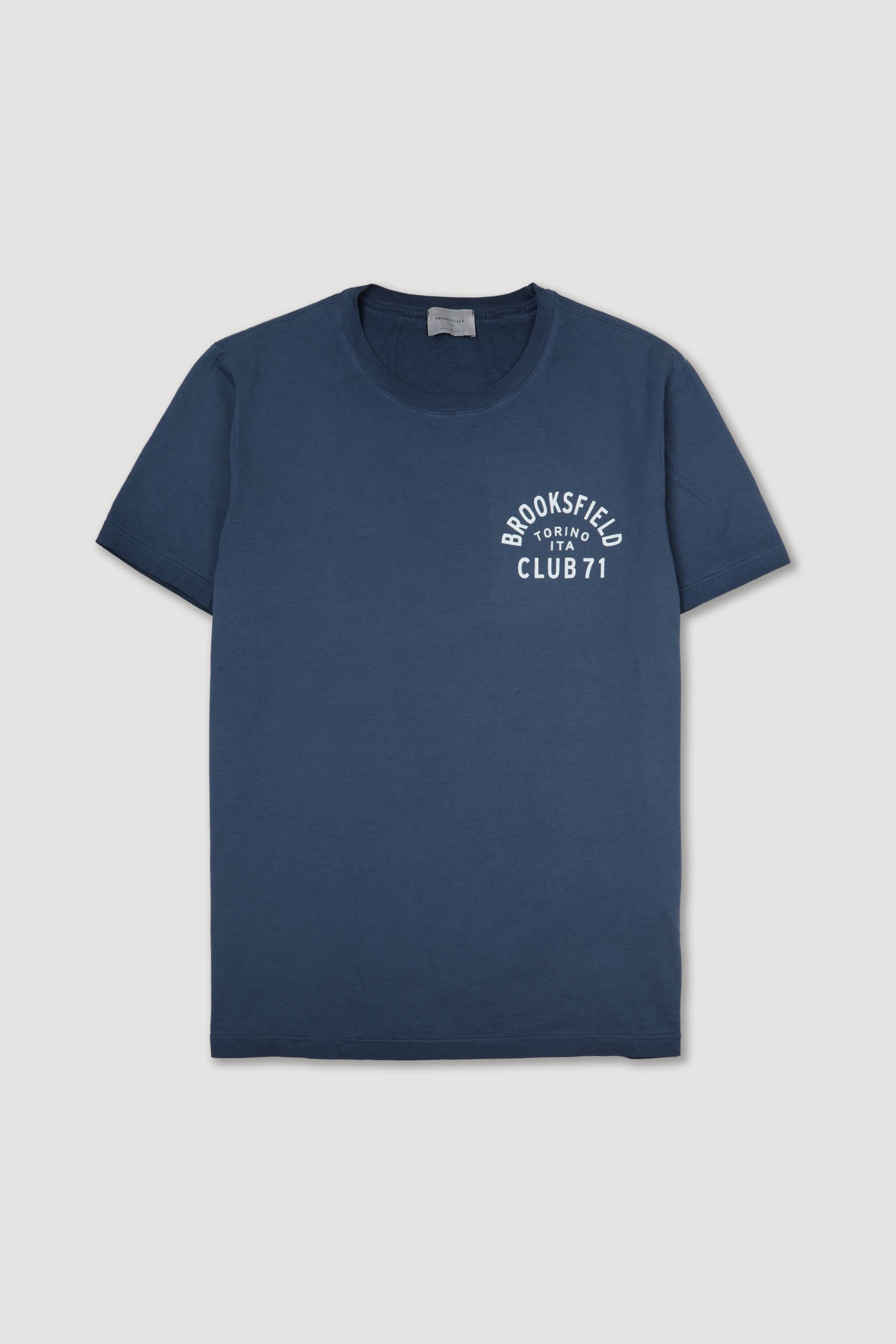 T-shirt in jersey di cotone con stampa al cuore. Blu - Blue