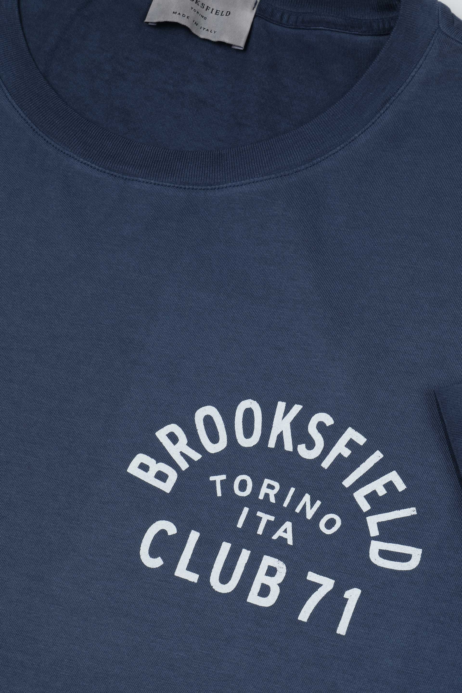 T-shirt in jersey di cotone con stampa al cuore. Blu - Blue