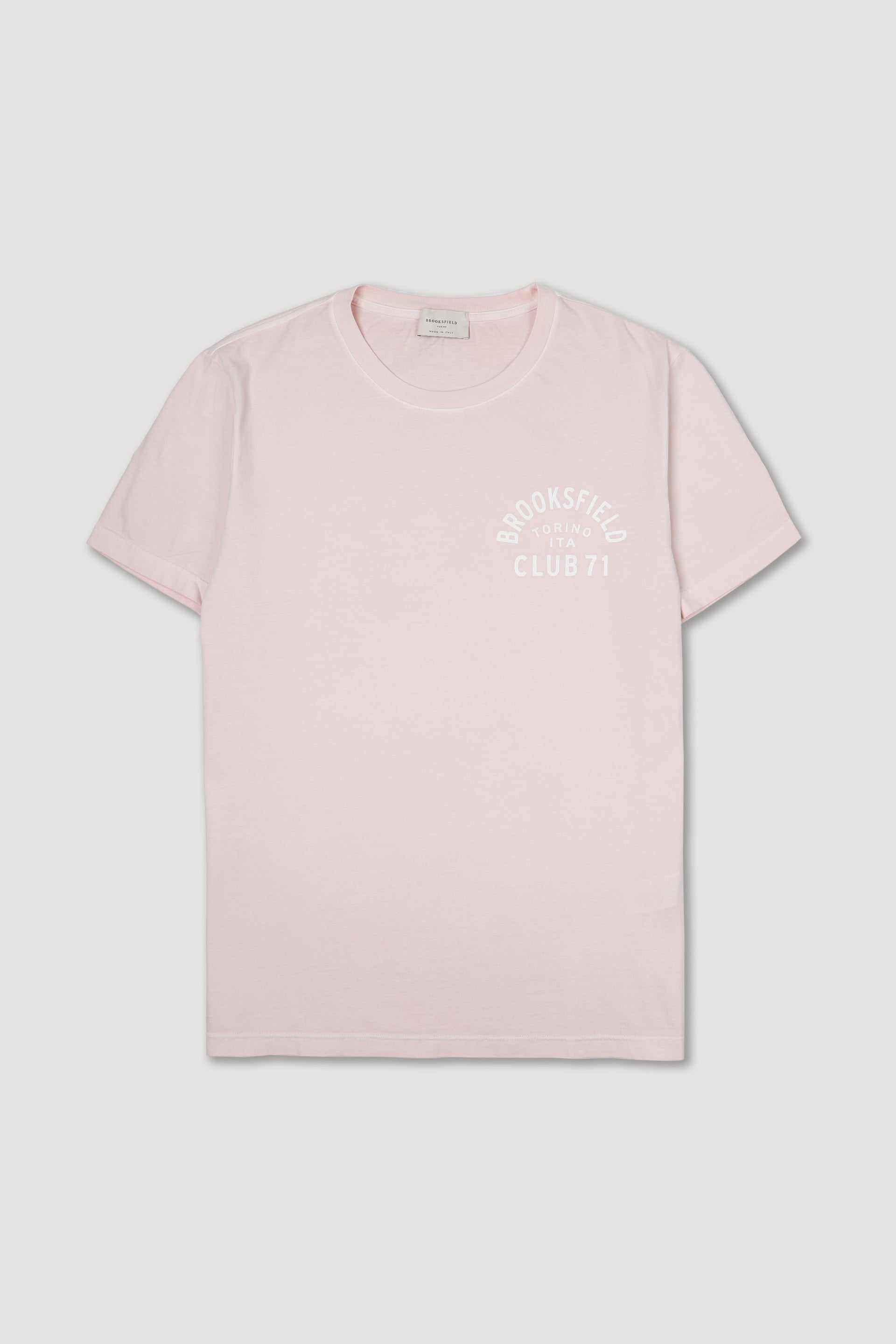 T-shirt in jersey di cotone con stampa al cuore. Rosa - Begonia
