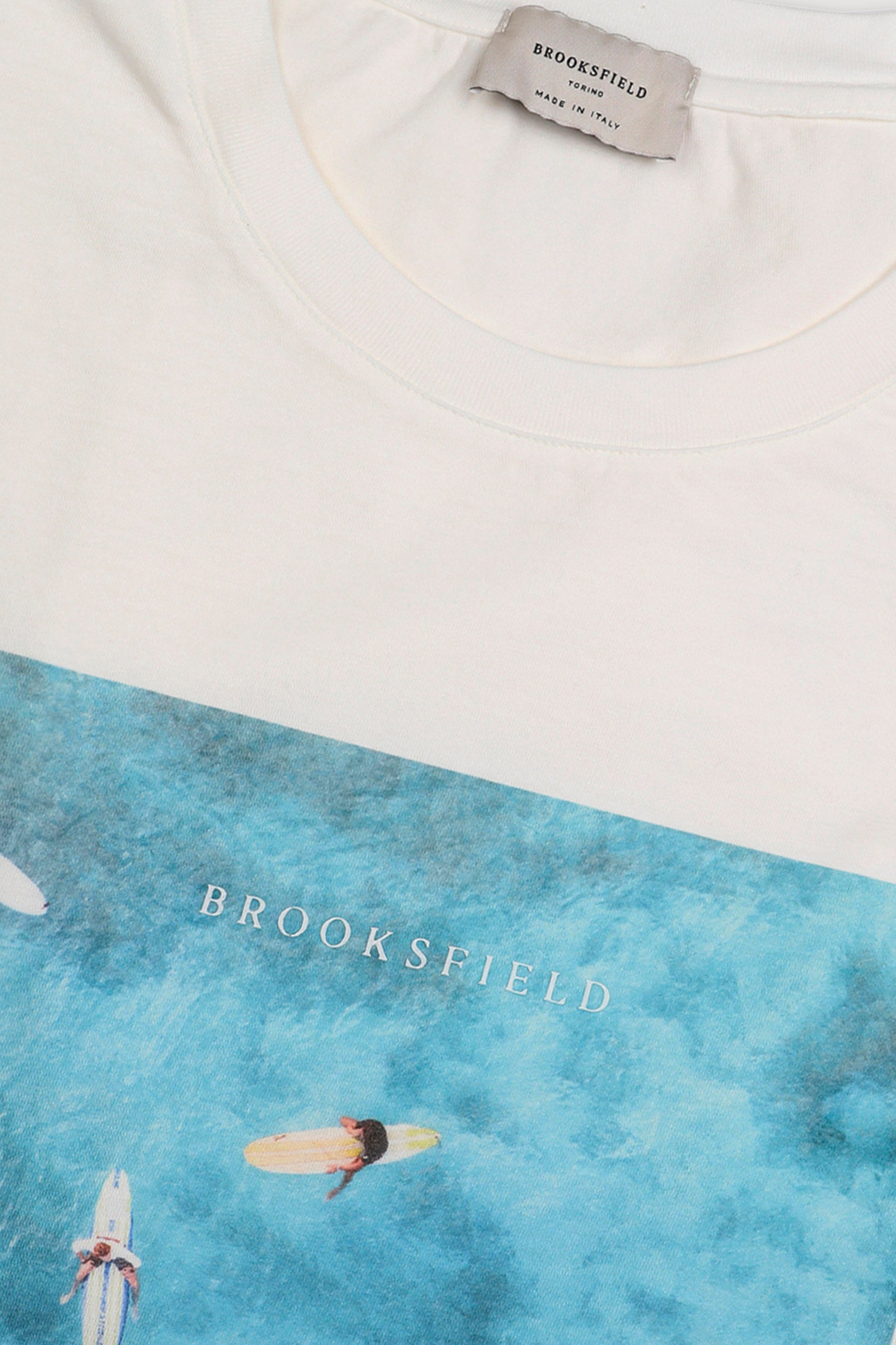 T-shirt in jersey di cotone con stampa - Off white