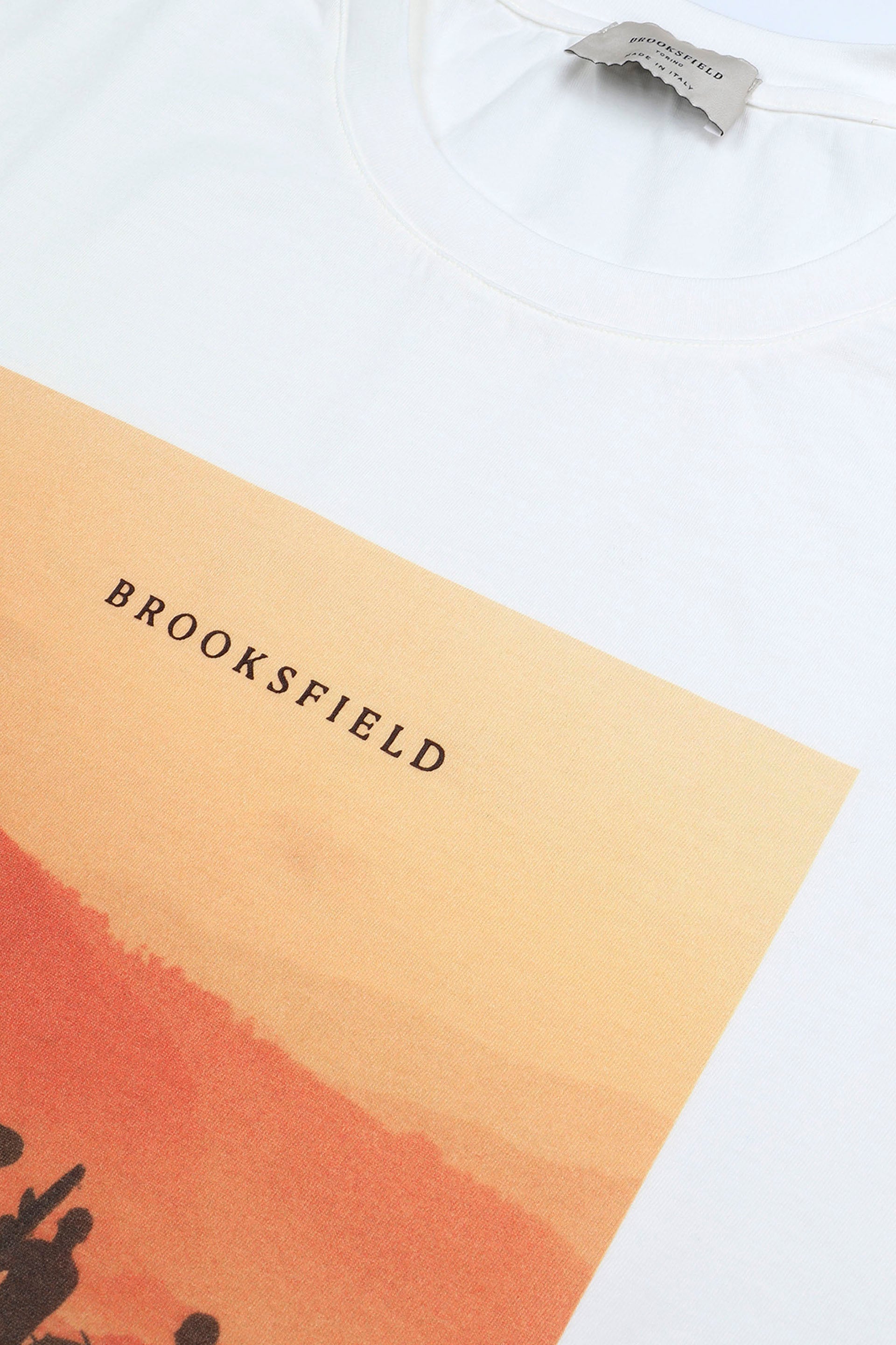 T-shirt in jersey di cotone con stampa - Off white