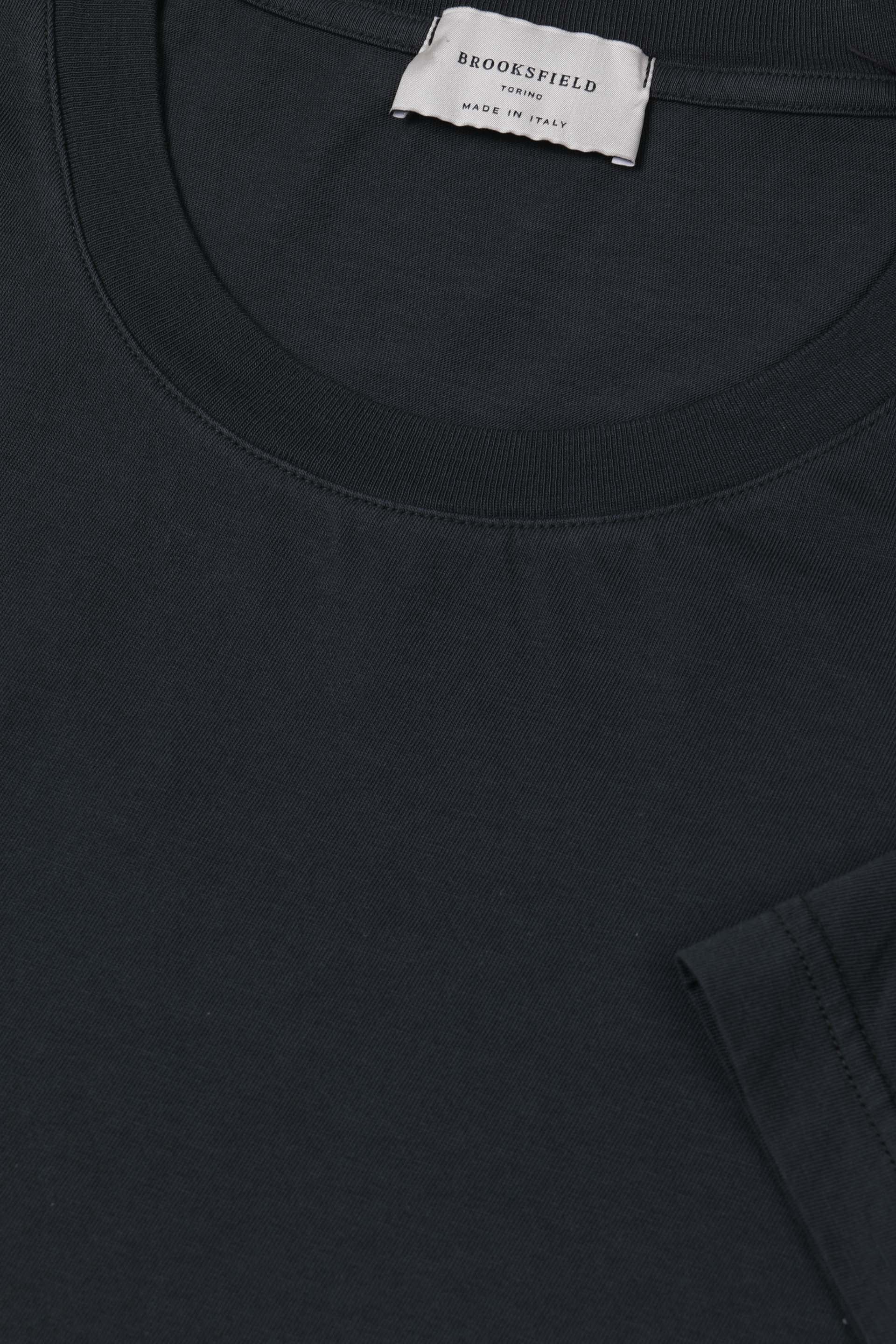 T-shirt in jersey di cotone con taschino - Nero scarico
