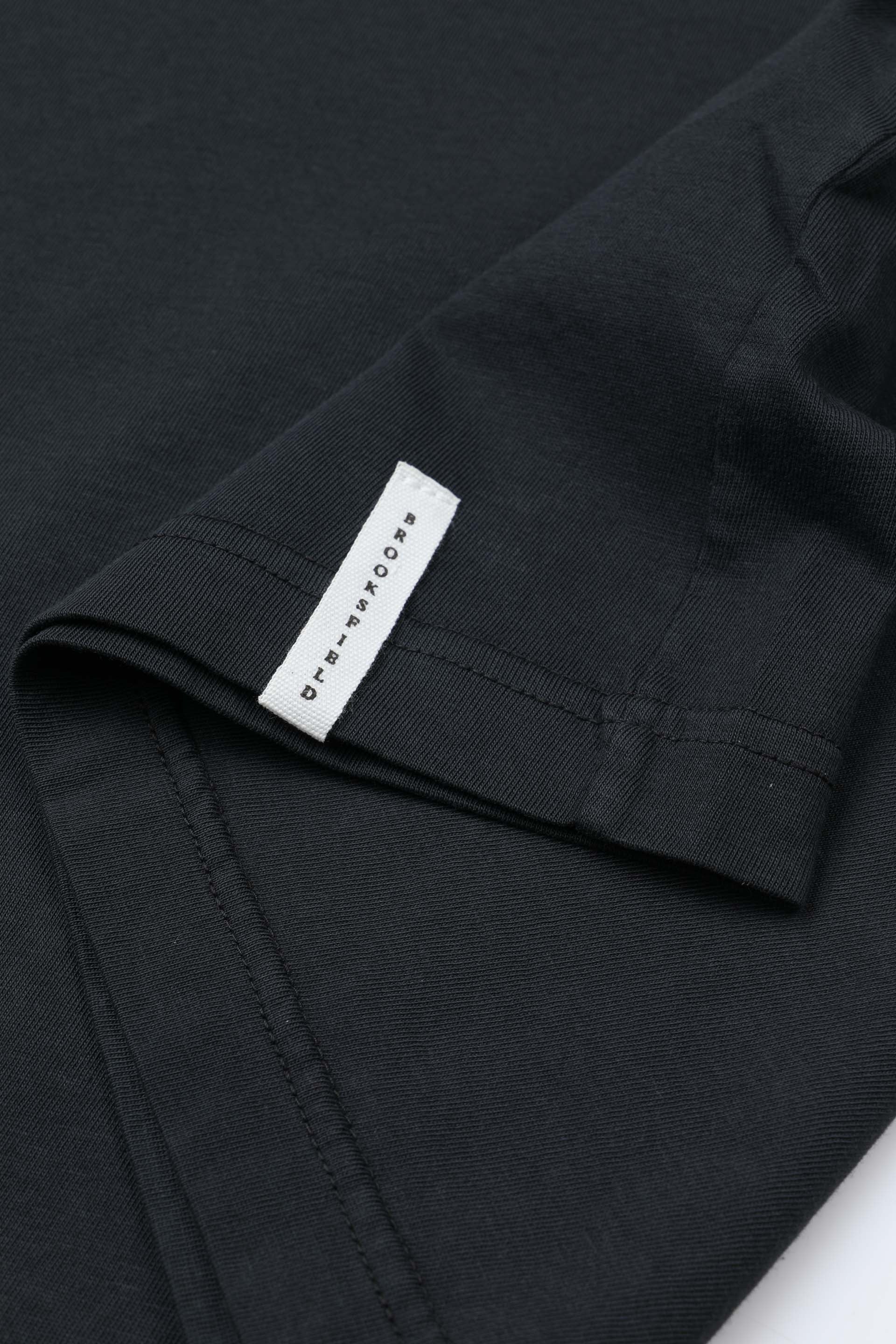T-shirt in jersey di cotone con taschino - Nero scarico