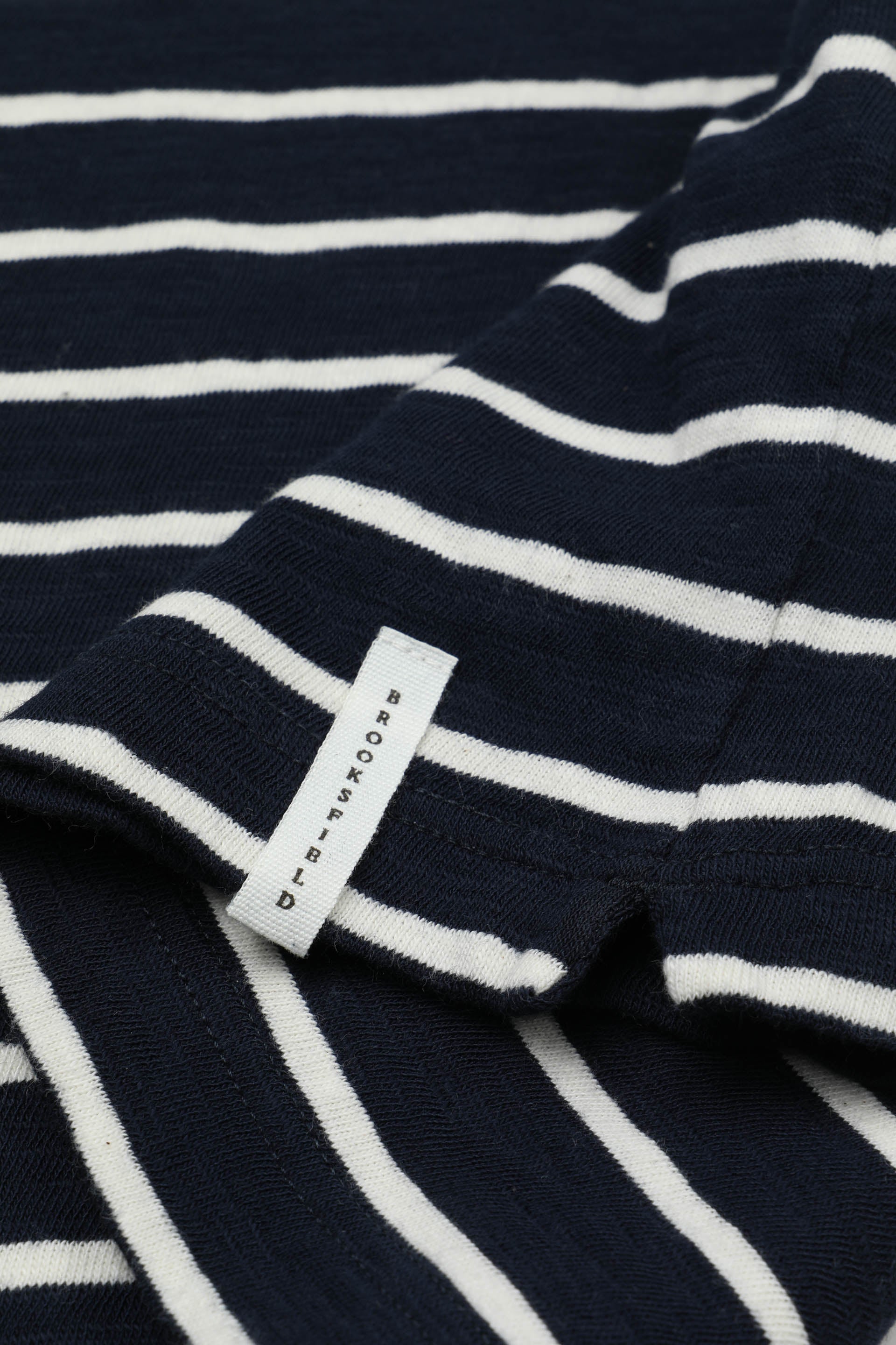 T-shirt rigata in jersey di cotone fiammato. Blu - Navy blue/latte