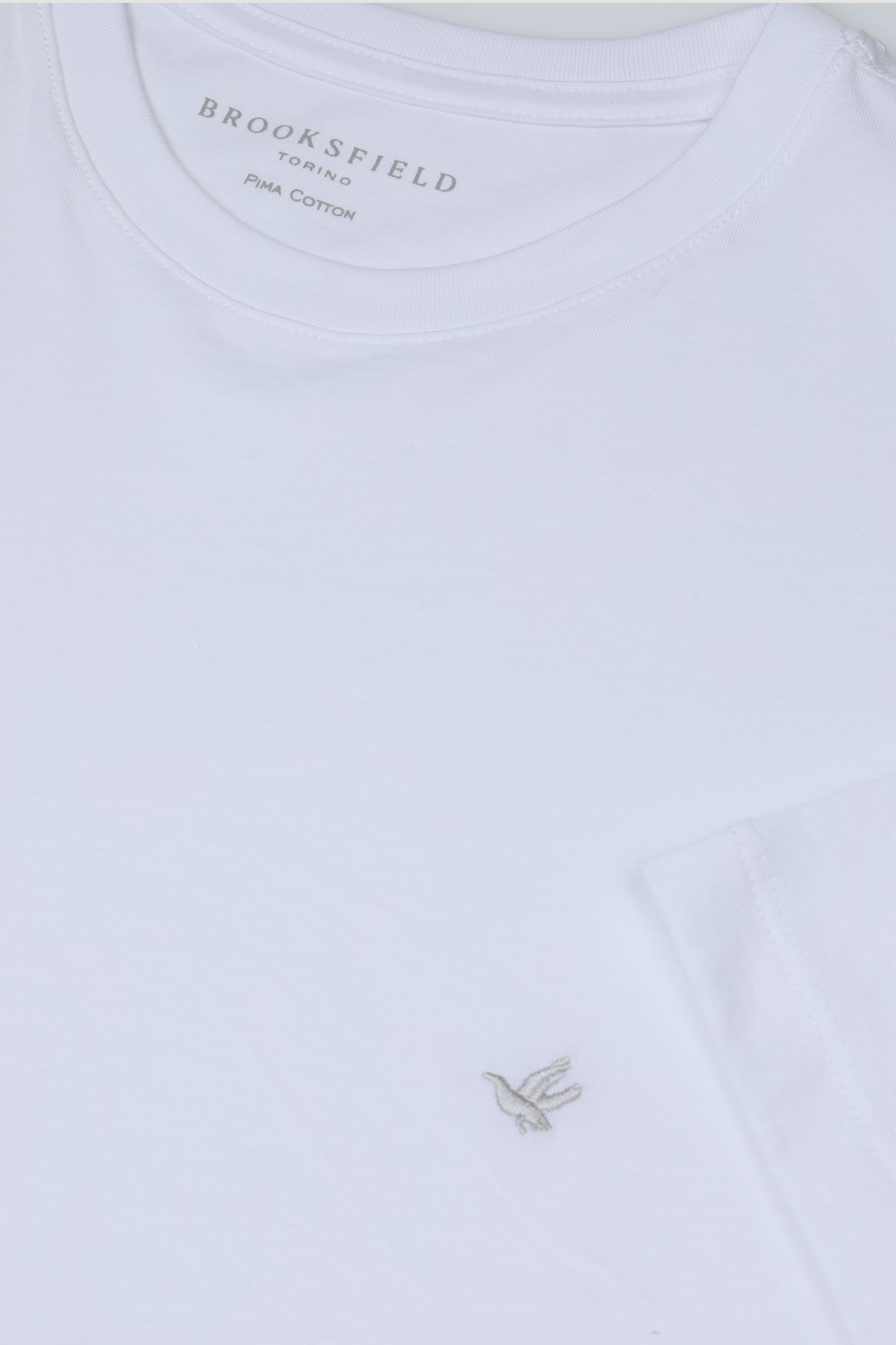 T-shirt in jersey di cotone, logo ricamato al cuore. Bianco - White