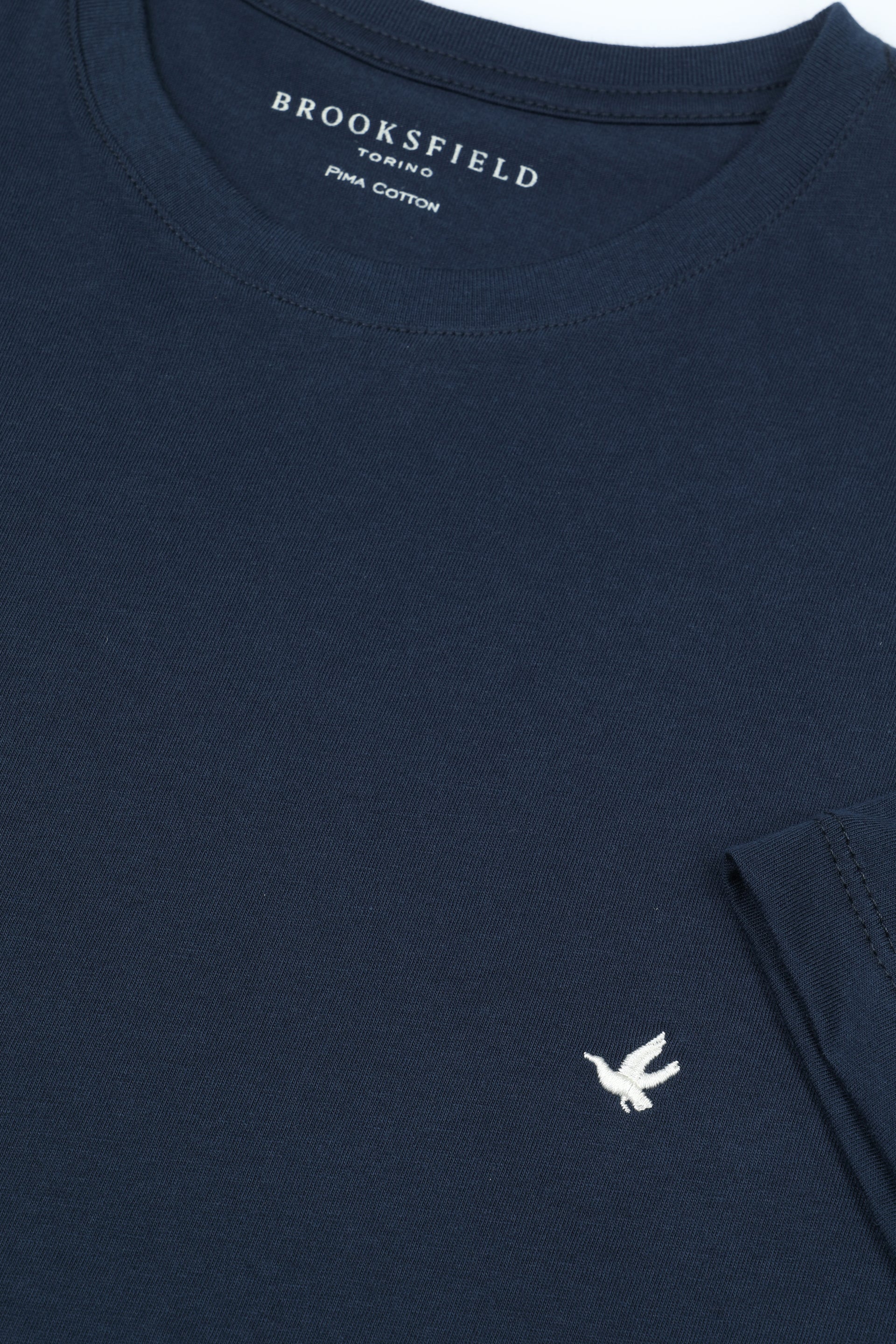 UOMO-T-SHIRT M/C JERSEY, GIROCOLLO CON RICAMO AL PETTO - Navy