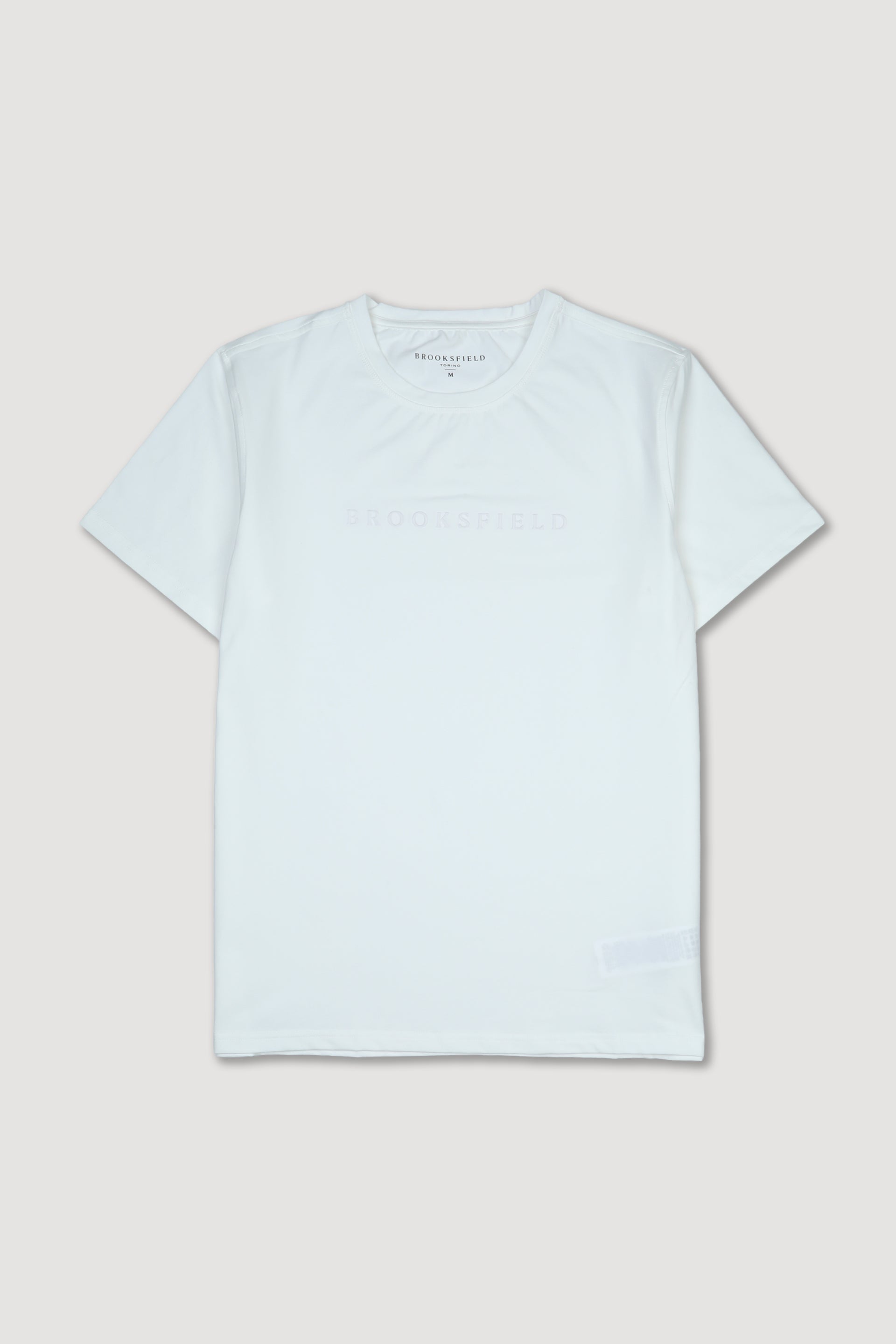 UOMO-T-SHIRT M/C JERSEY STRETCH, GIROCOLLO IN COSTINA, POLSI CON ORLO, ST.BROOKSFIELD IN RILIEVO (BRKC3233) - White