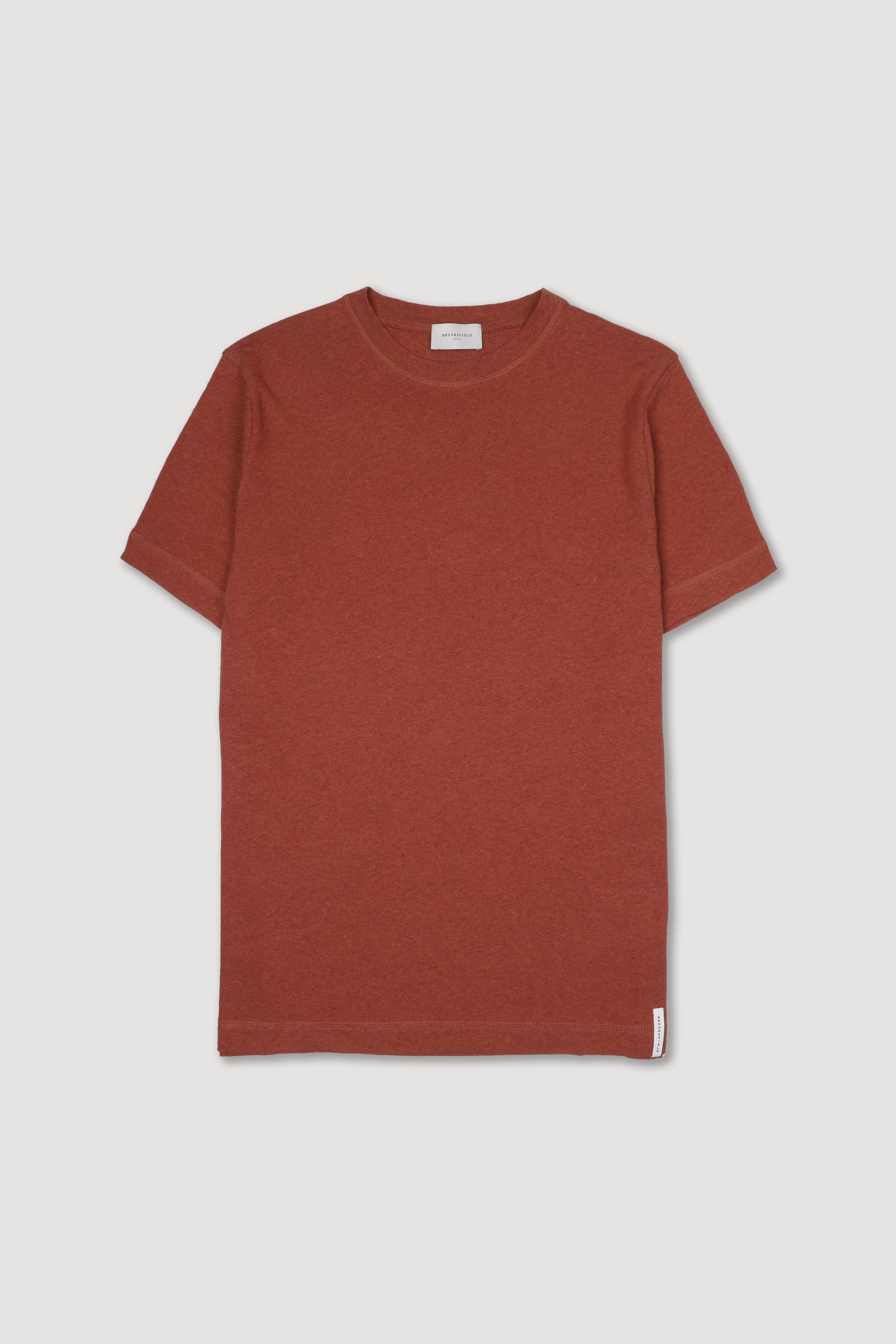 T-shirt in jersey di lino misto cotone. Arancione - Chili