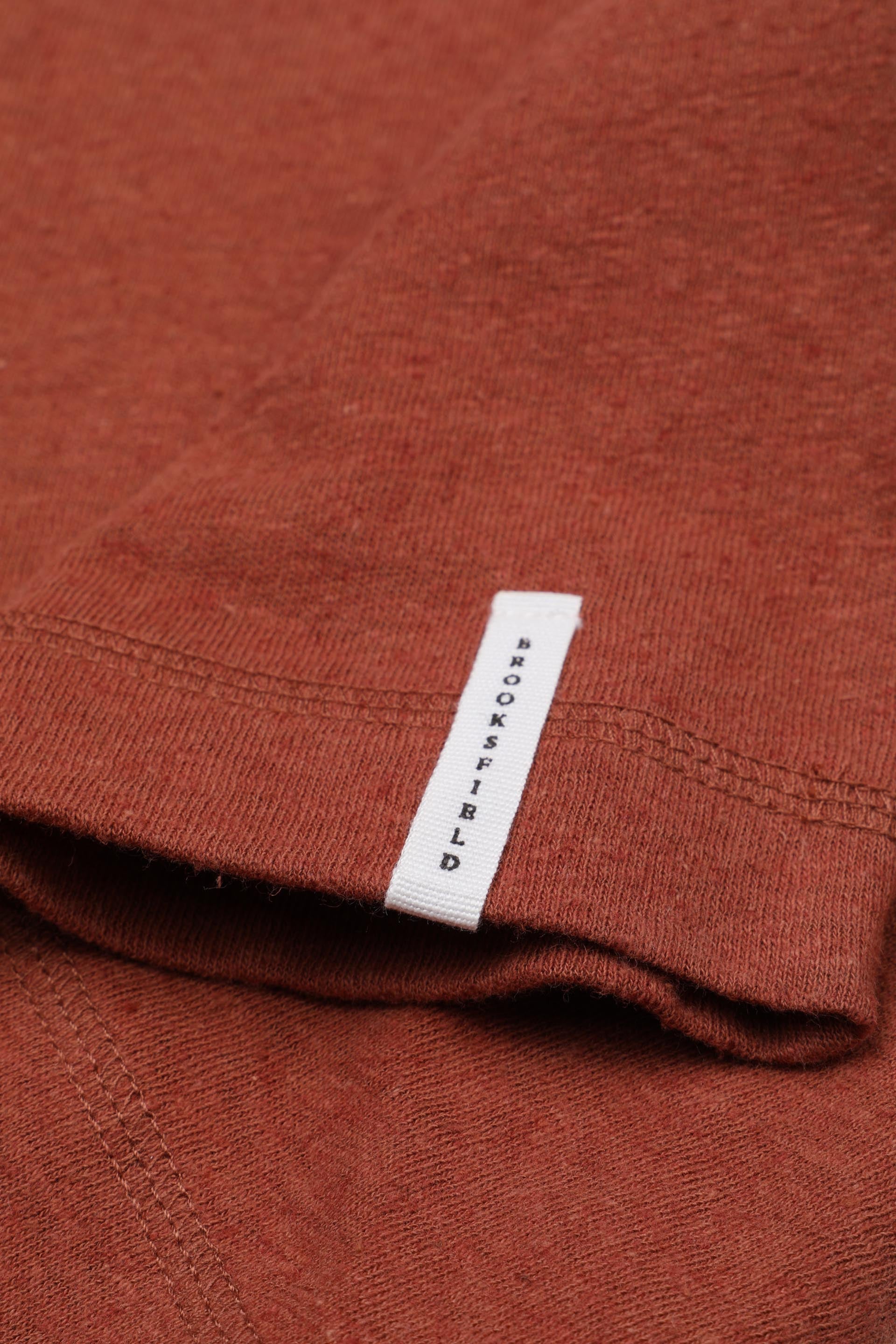 T-shirt in jersey di lino misto cotone. Arancione - Chili