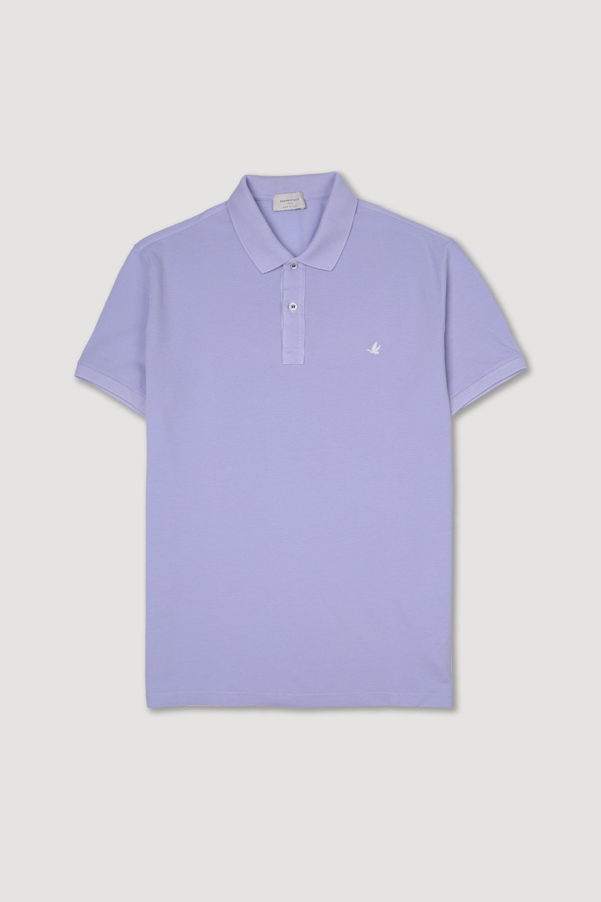 Polo in piquet di cotone con logo ricamato al cuore. Viola - Lavender